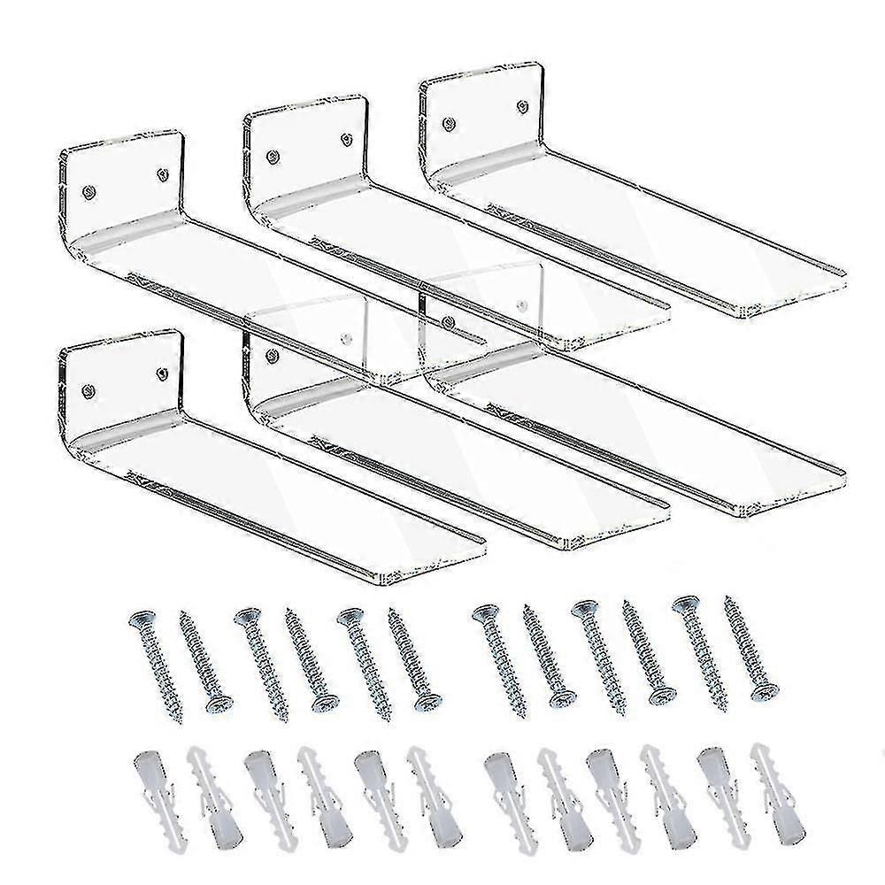 6 Pack Acrylic Floating Sneaker Shelves Clear Shoe Display Stand For Display Collectible Shoe&sneak