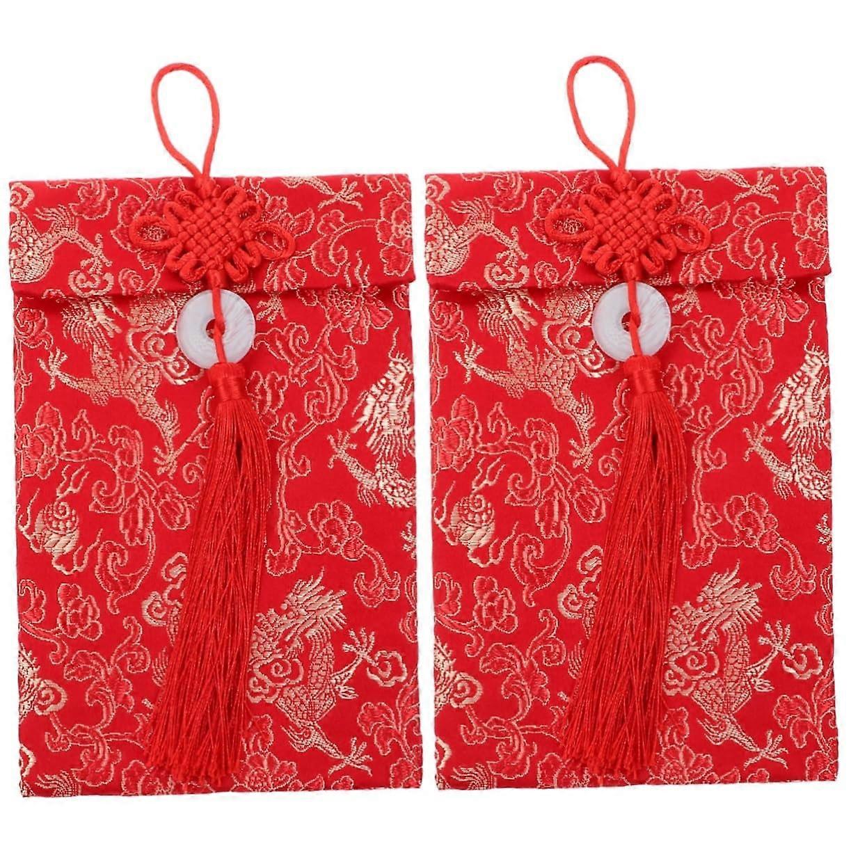 2nd red envelope, porcelain embroidery, red envelopes, cartoon cattle, red package