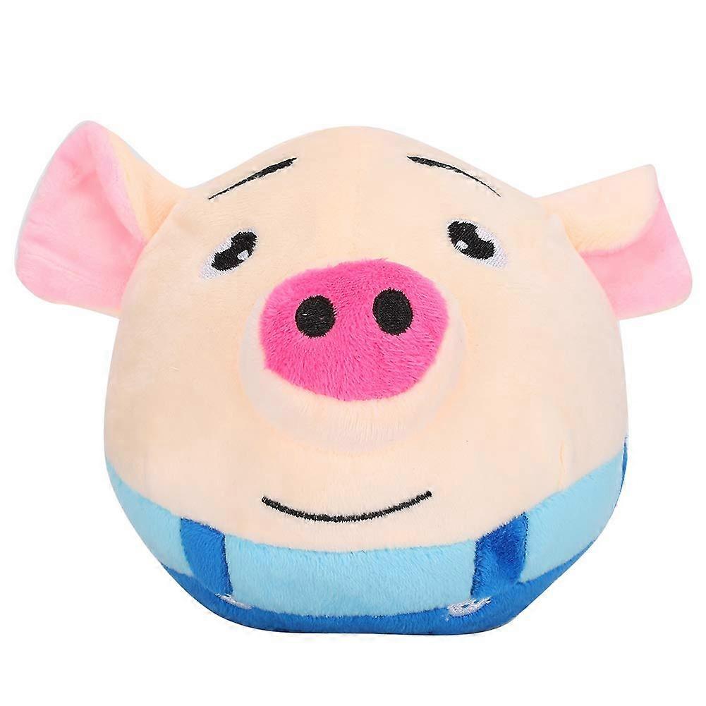 Bouncing Jumping Ball for Pets, USB Powered Cartoon Pig Doll Ball, Electric Interactive Toy