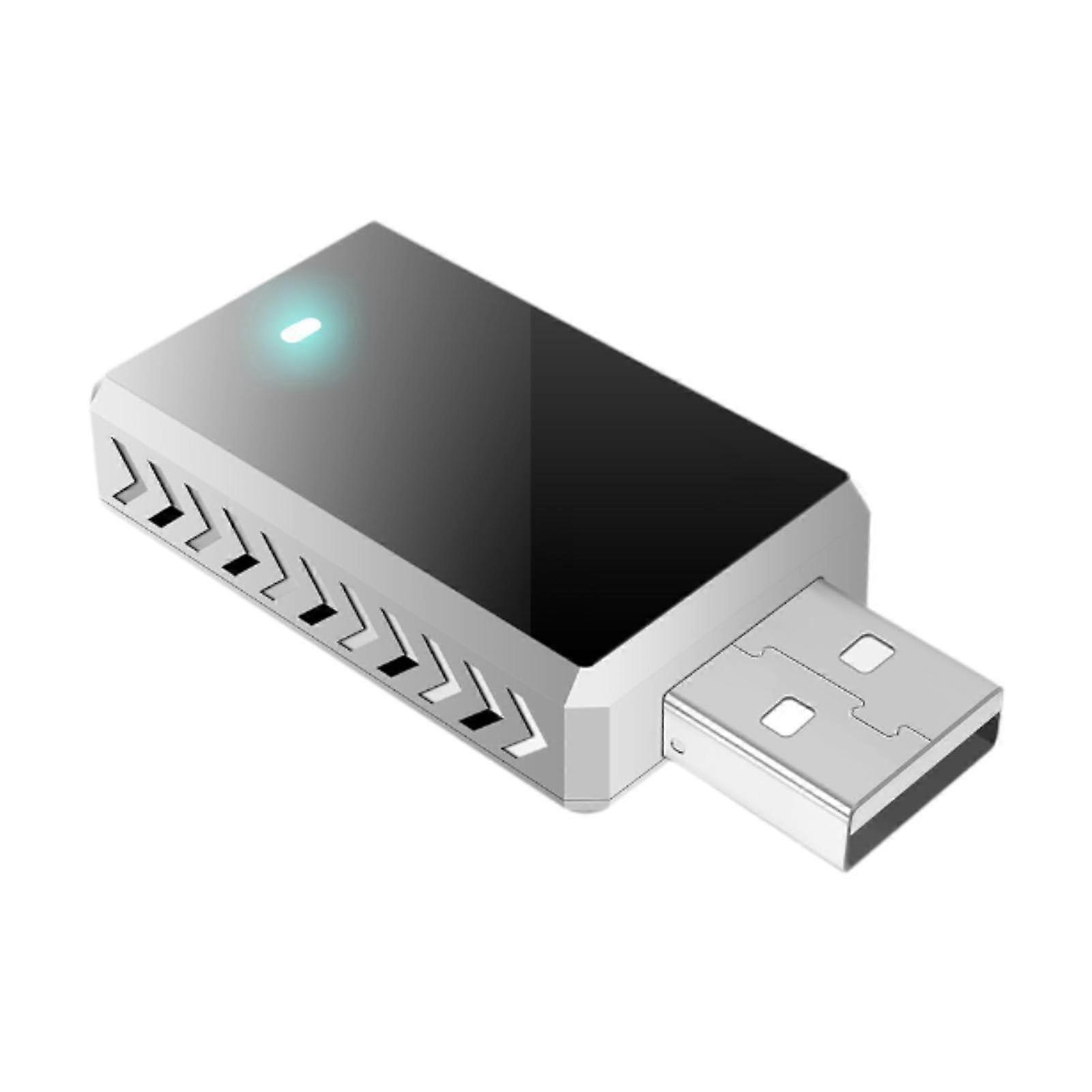 Wireless Car Connection Box Plug and Play Adapter for 5W 2V Systems, Silver Frame, Compact and Durable Design