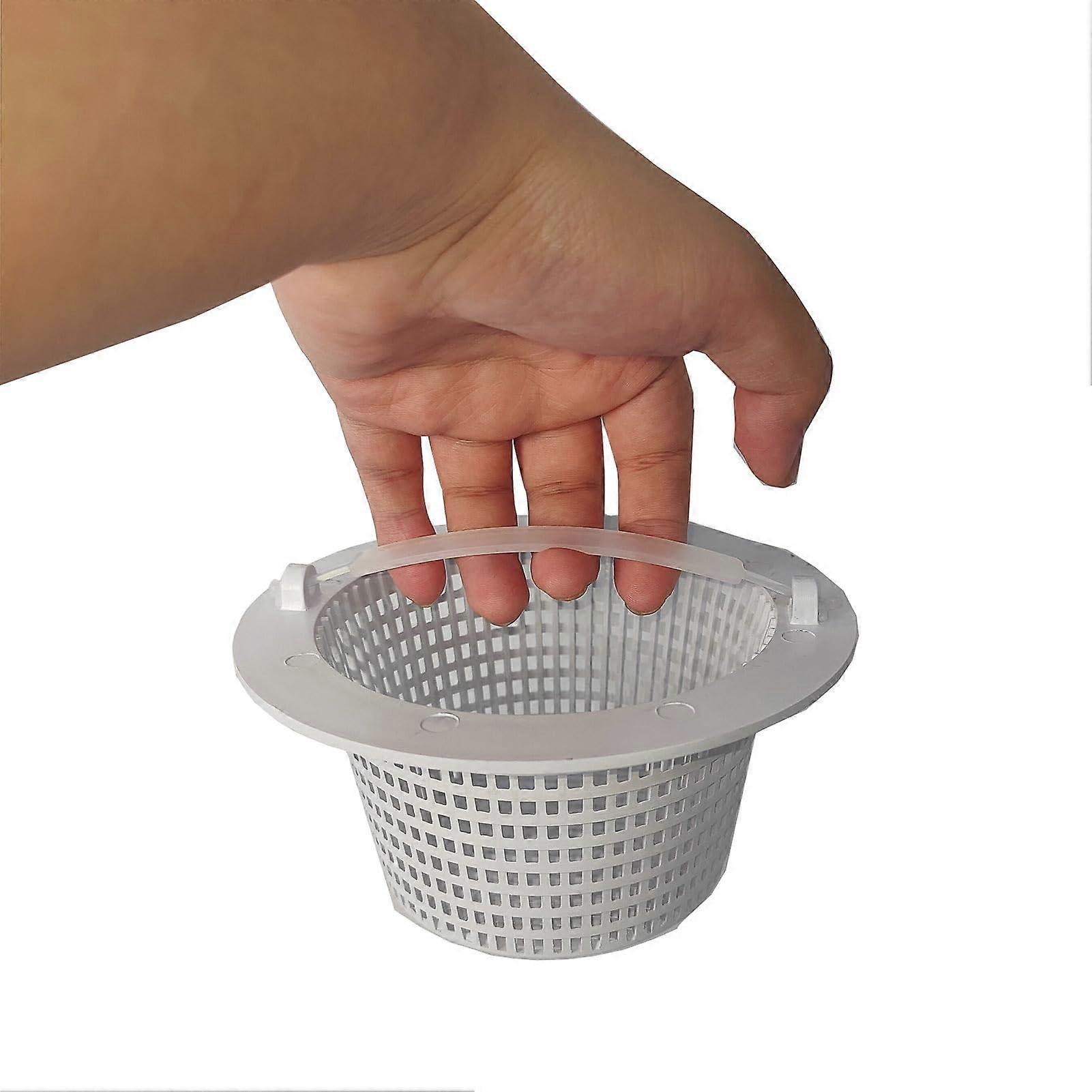 Strainer Basket with Handle for Skimmer Systems, Robust Pool Filter Basket for Leaves, Durable and Unbreakable, Extremely Fine Holes