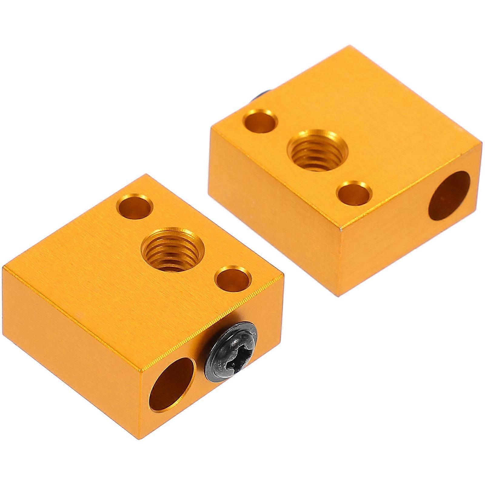 Aluminum Heater Block 3D Printer Parts Professional Design for High Temperature Applications 2Pcs