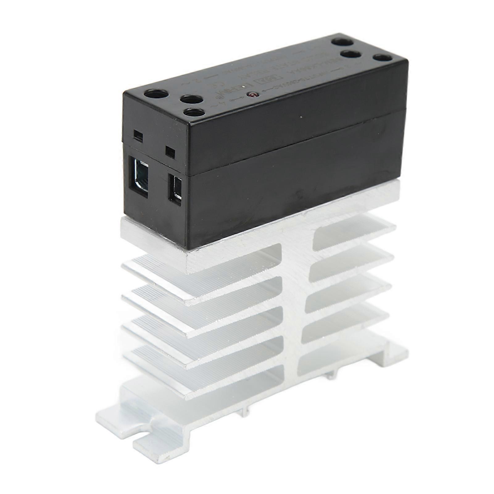 AC to AC Solid State Relay with Heat Sink Flame Retardant 70‑280VAC Input 24‑480VAC Output SSR Module 80A