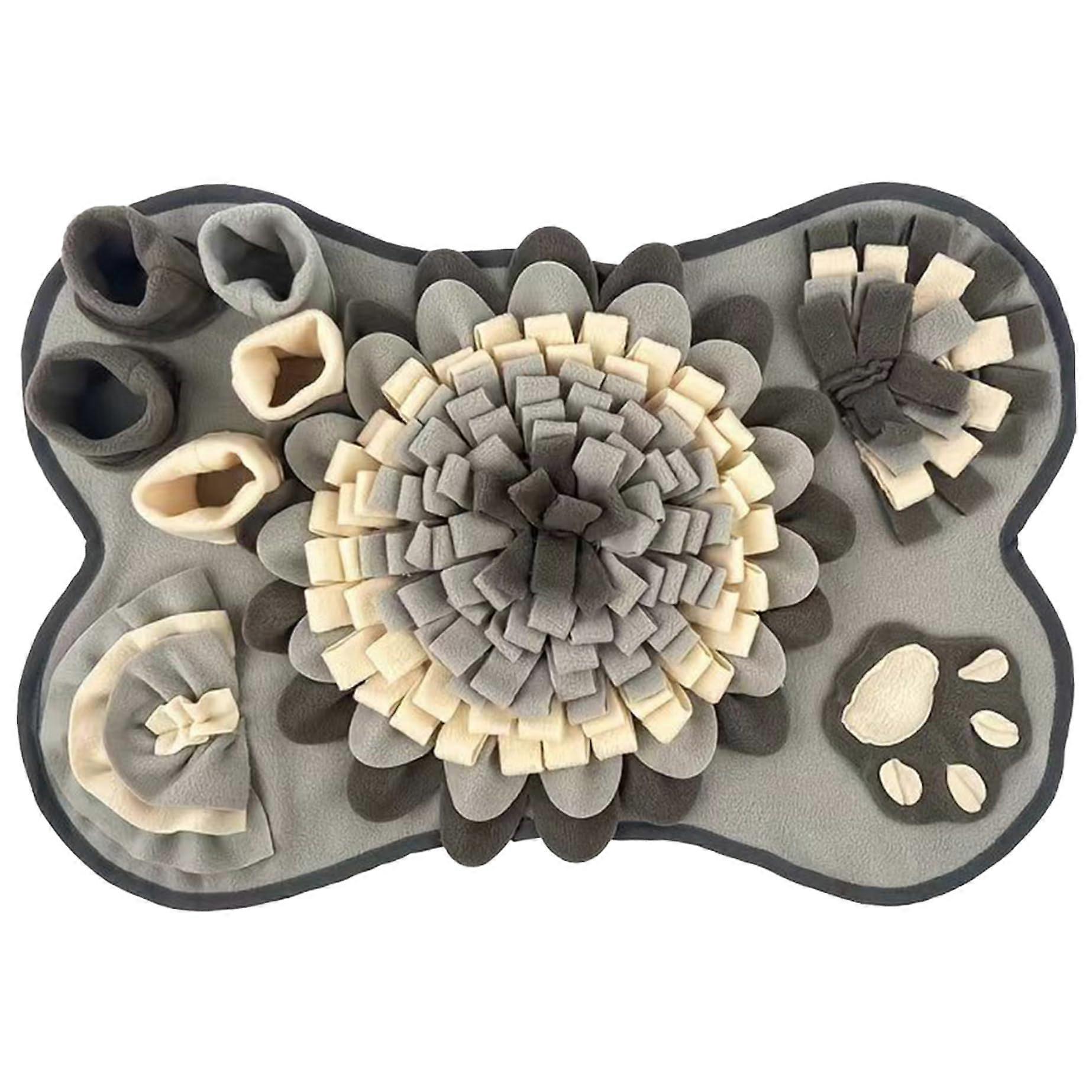 Snuffle Mat for Dog 25x17 Inches Washable with Squeaker NonSlip Gray
