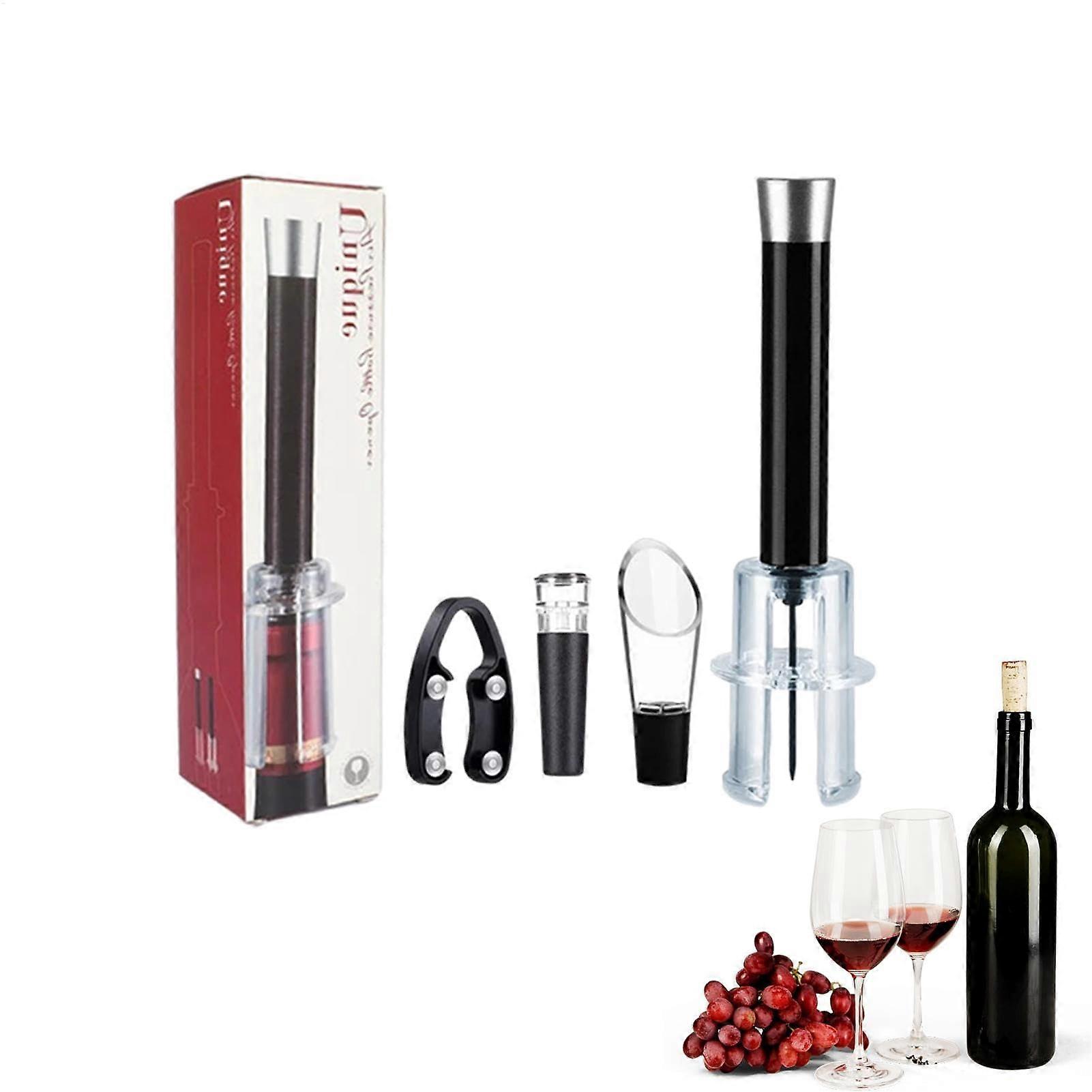 Wine Bottle Opener Set with Vacuum Cap  Practical Aluminium Head