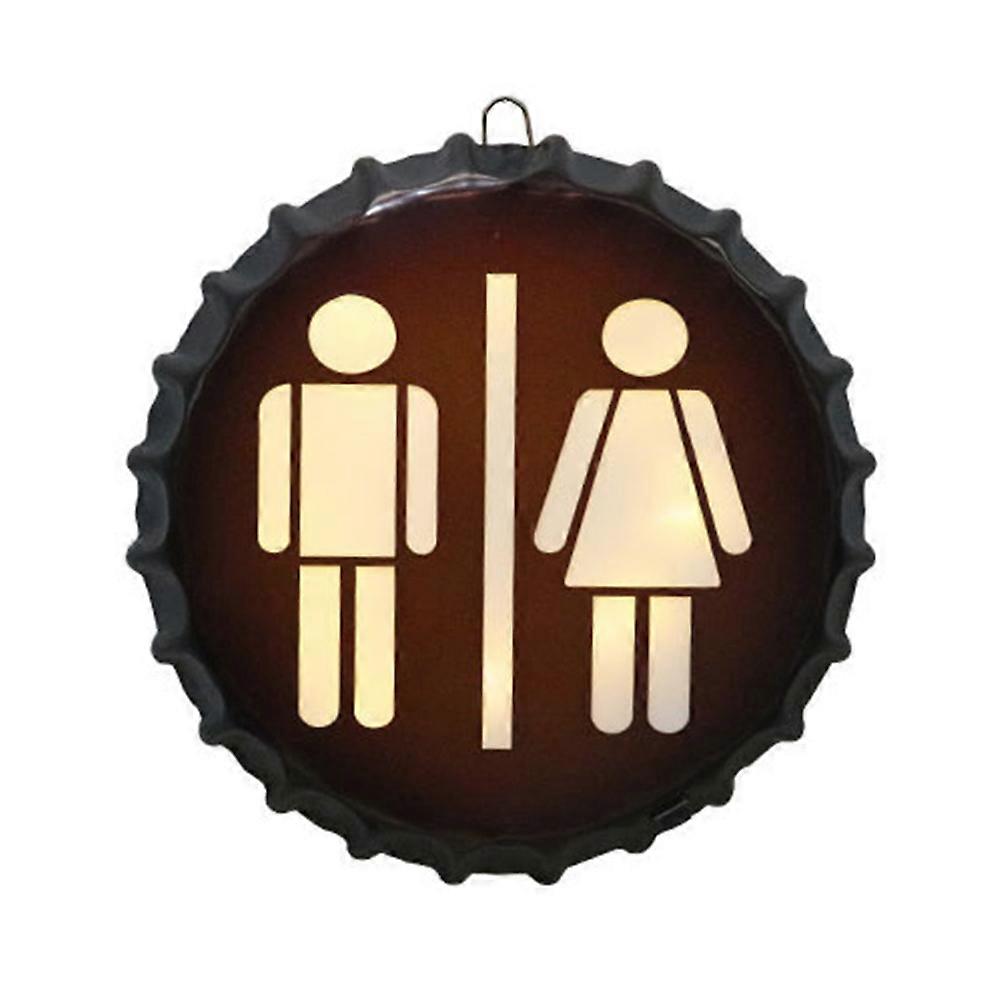 Led Toilet Sign Board Bottle Caps Sign Lamp Pendant Creative Bottle Cap 1Set