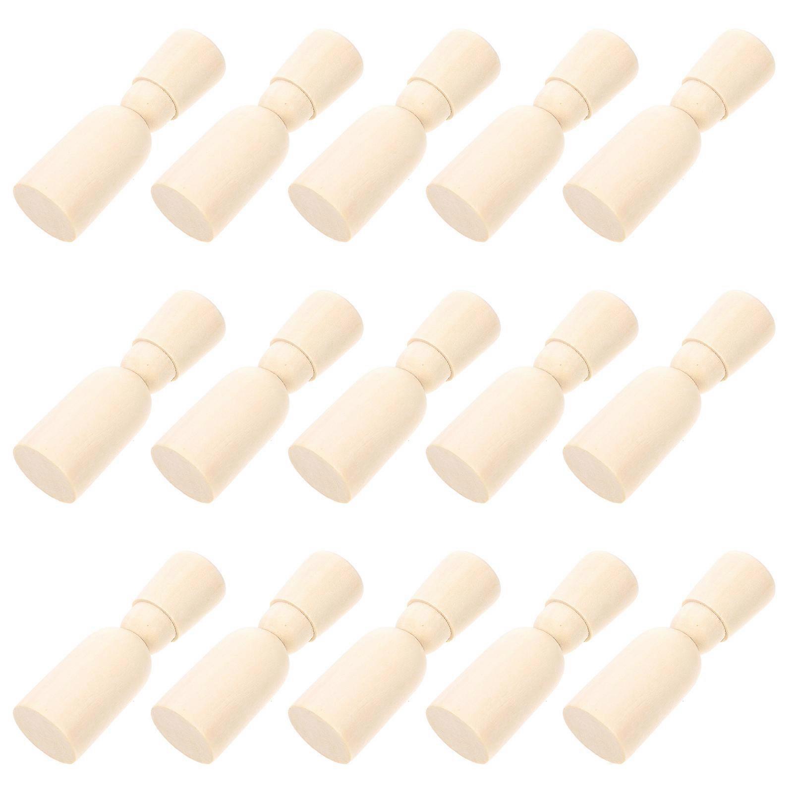 20pcs Wooden Peg Dolls with Hat Design for DIY Crafts, Painting & Imaginative Play – Ideal for Home & Party Decorations