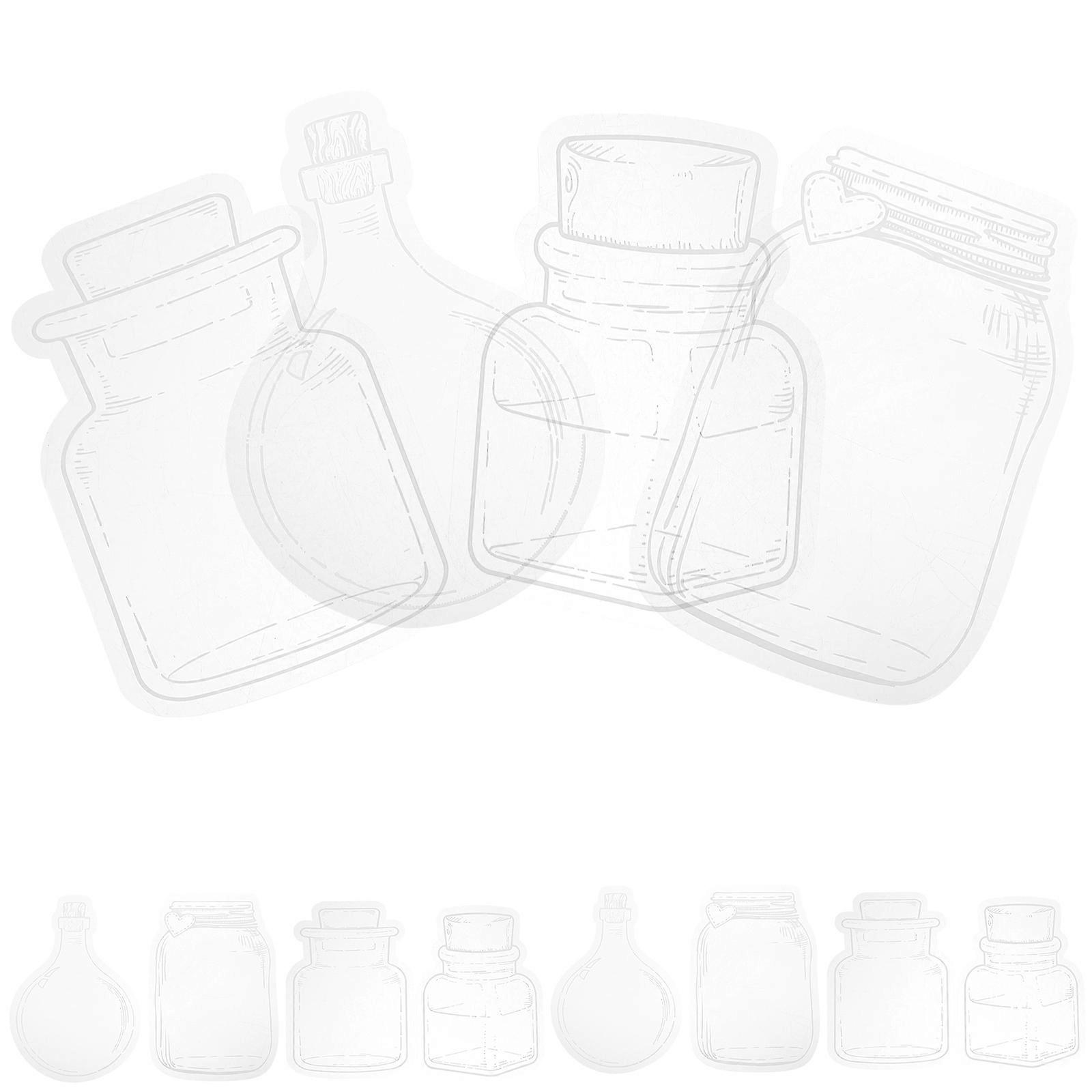 Bottle Shaped Frame Stickers Clear And Fresh For Scrapbook And Photo Frames 14X9.5CM Non-Fading 20Pcs