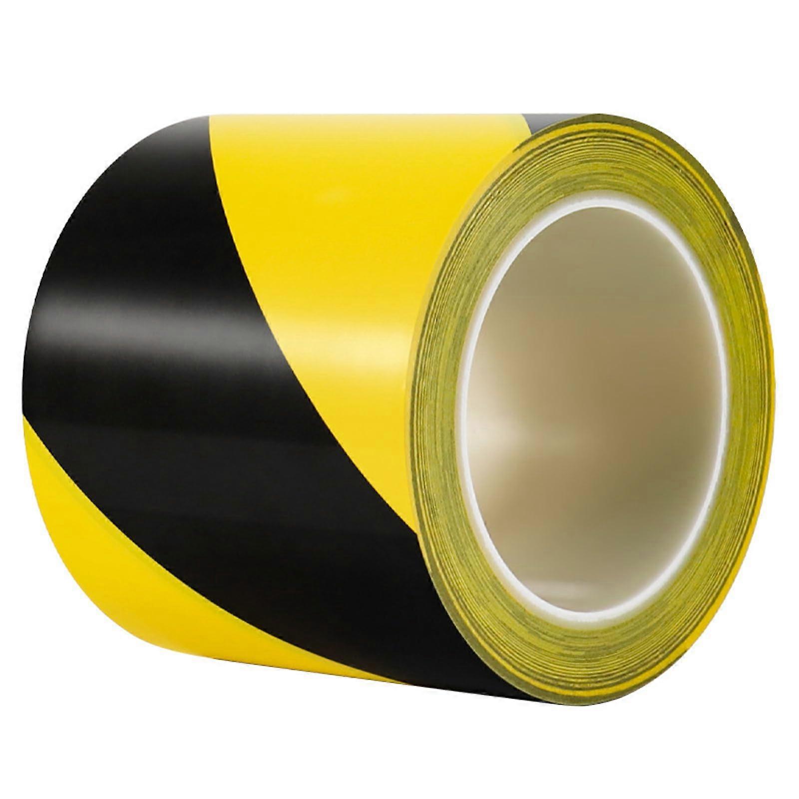 300m x 50mm Black and Yellow Safety Marking Tape, Floor Marking Tape, Warning Tape Roll for Clear Demarcation of Hazard Zones. Ref: 8688