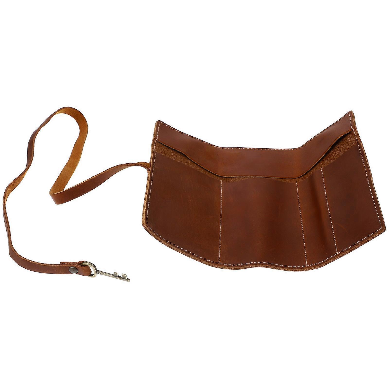 Brown Roll Up Pencil Case for Storage Use with AntiWear Material 10.5 Inches