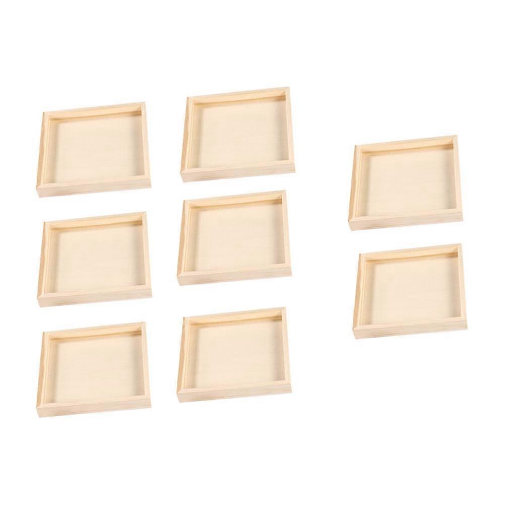 Stackable Sorting Trays For Puzzles Organizing Fall-Resistant Wearable Wood Material 12.00X12.00X1.50CM 8Pcs
