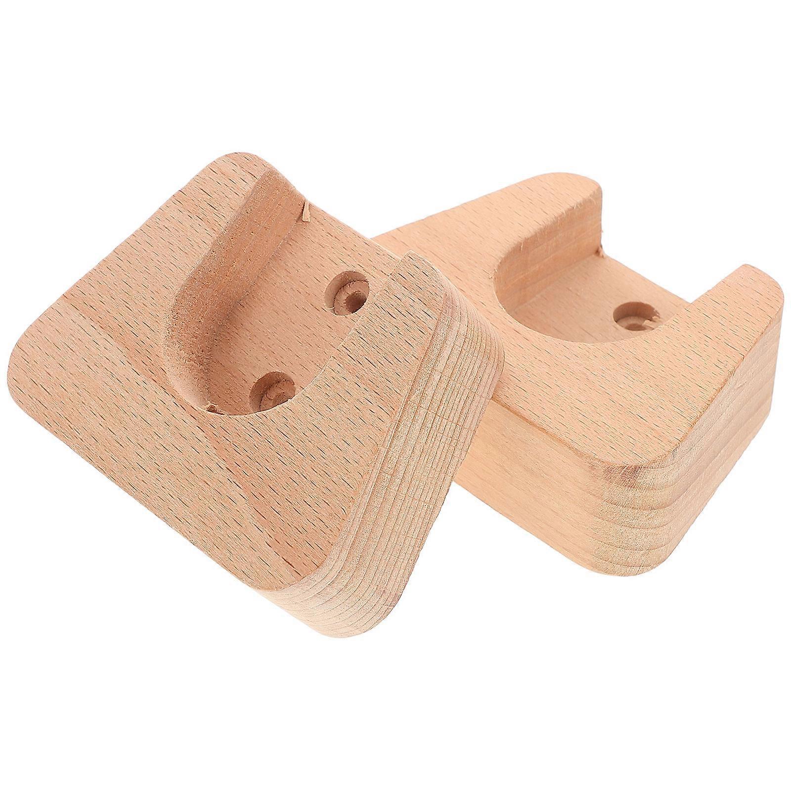 Curtain Rod Holders Wooden Support For Home Use Chocolate 7.20X5.50X2.50CM Construction 2Pcs