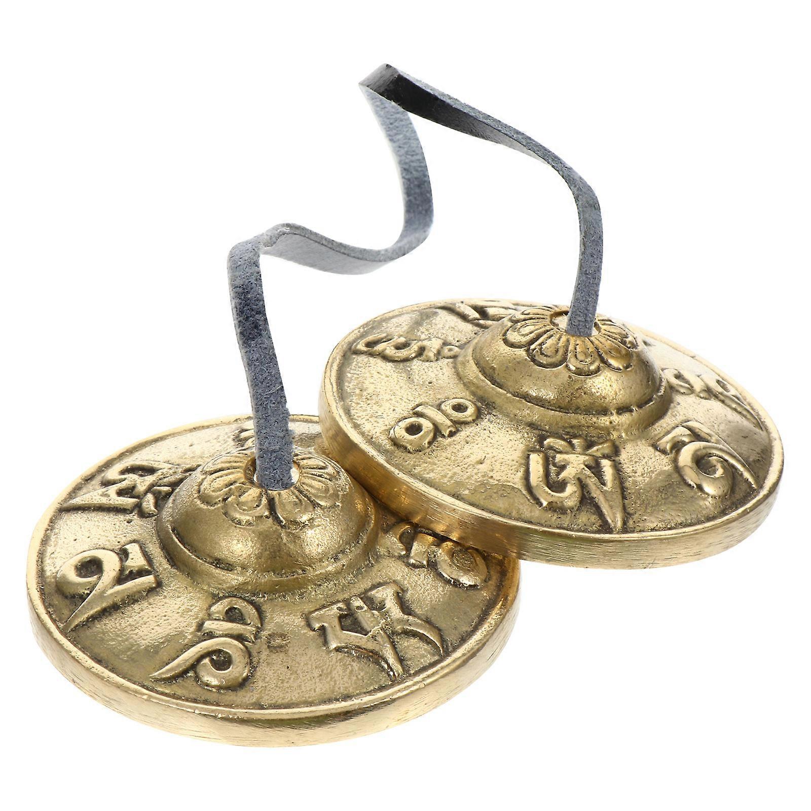 Nepal Bell Embossed Lightweight Durable Tingsha Cymbals for Yoga Meditation Religious Ceremonies and Mindfulness Practices