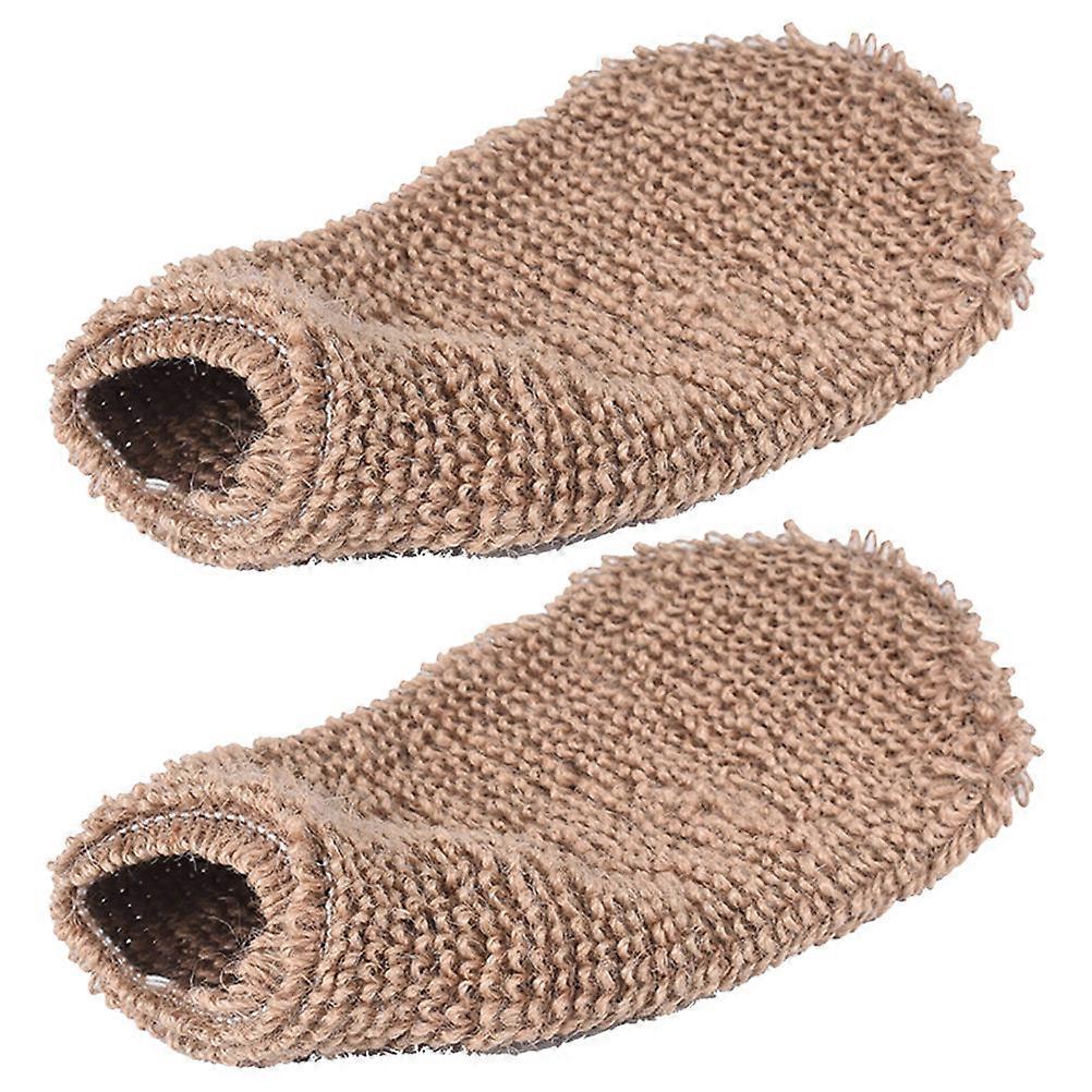 Exfoliating Bath Gloves Reusable Durable Shower Mittens for Body Massage Skin Scrubbing Brown Universal Fit All Ages Machine Washable