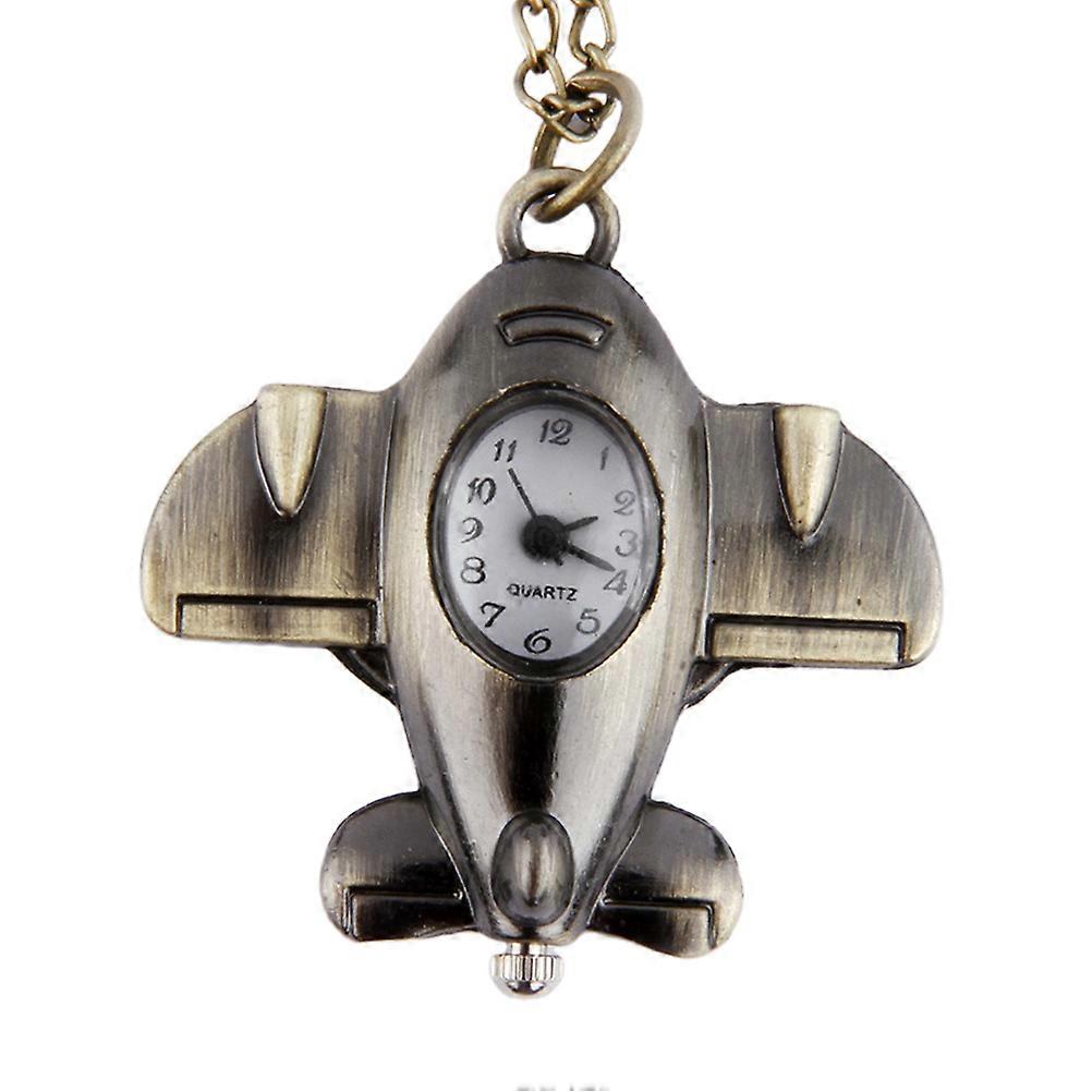 Creative Airplane Shape Pocket Watch Keychain for Showing Time