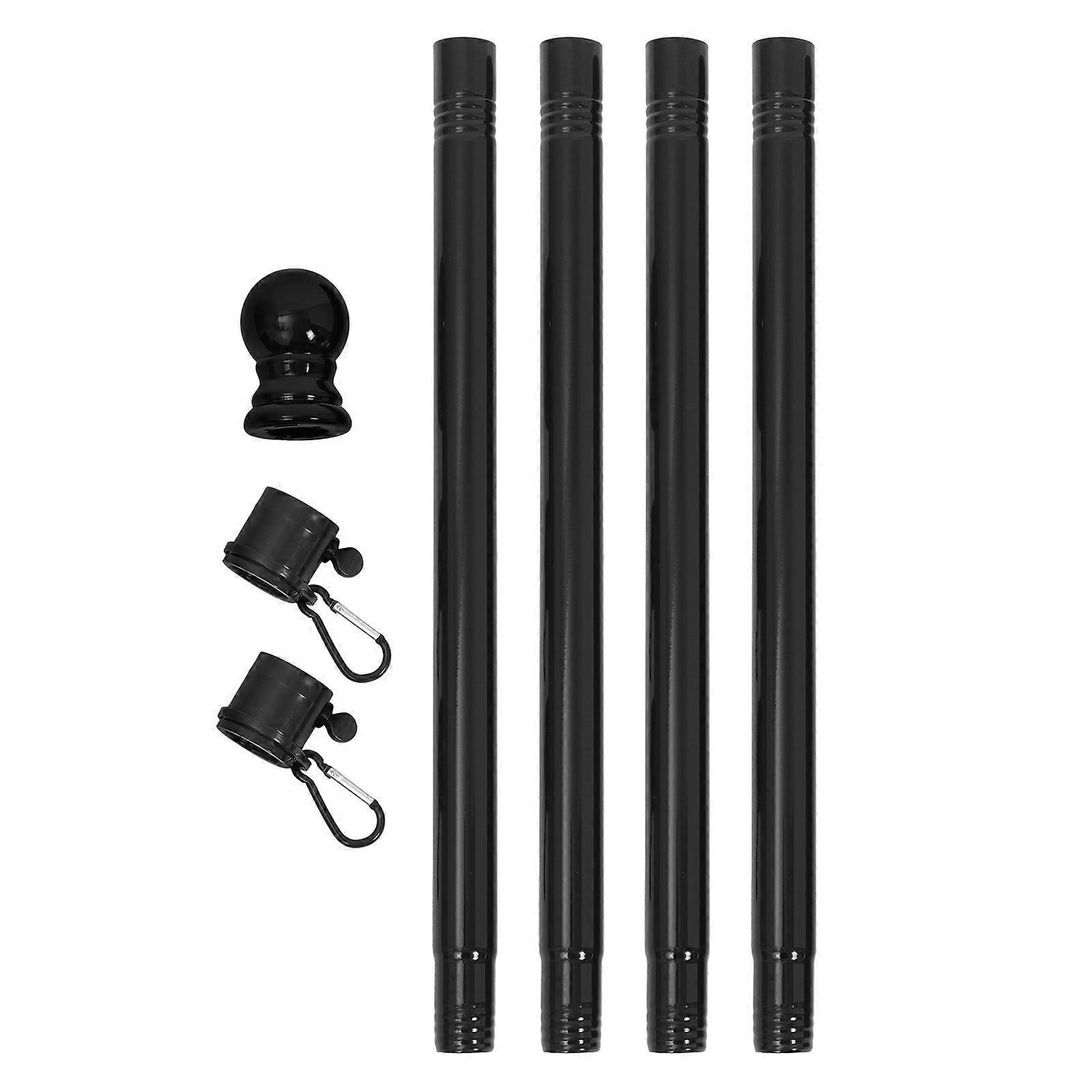 Outside Flag Pole For House Rotating Rings Wall Flag Pole Black Color Anti-Tangle Function 1 Set