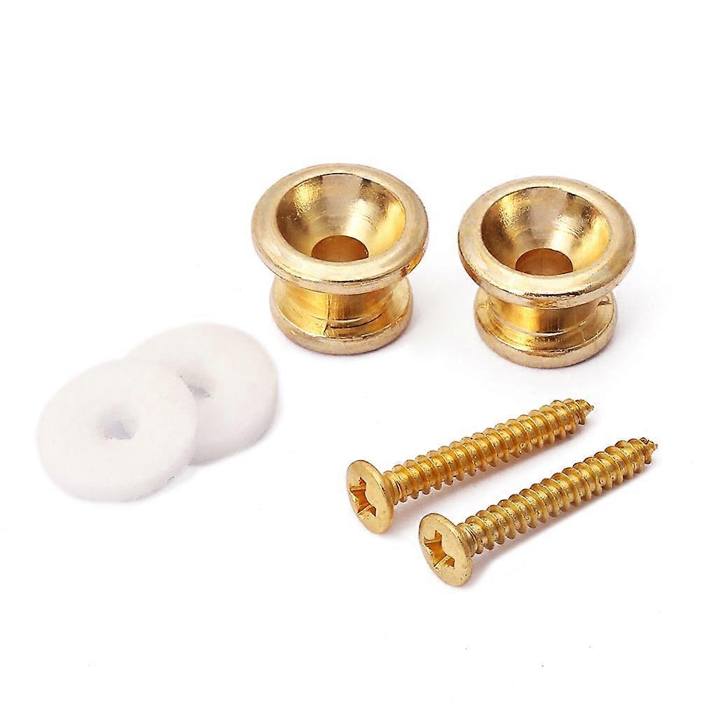 Metal Strap Lock Golden Guitar Strap Button for Secure Guitar Fixing