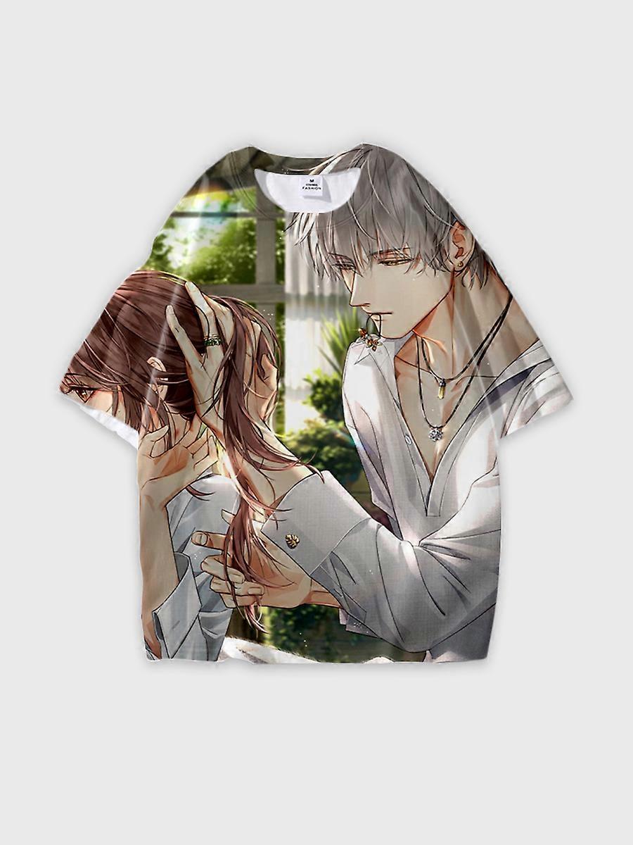 T-shirt round neck Role Pattern loose short sleeve B528