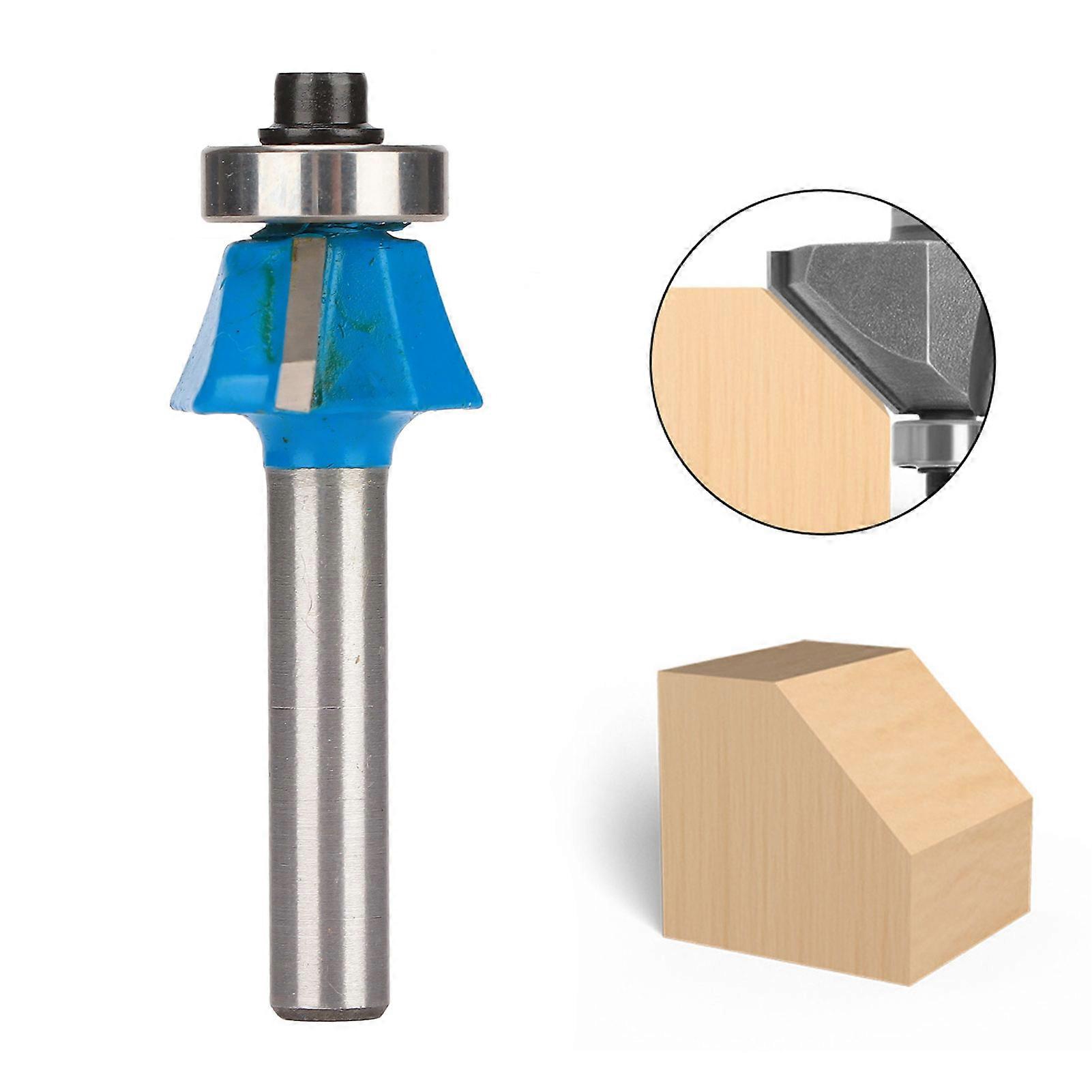 Router Bit 45 Degree 1/4in Round Shank Chamfer Tool with Top Bearing for Woodworking1/4x5/16 