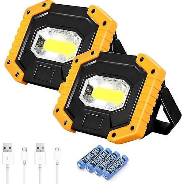 30w 2000lm Rechargeable LED Floodlight Construction Site Work Lamp With 4x 18650 Battery 3 Modes Portable Lantern Usb