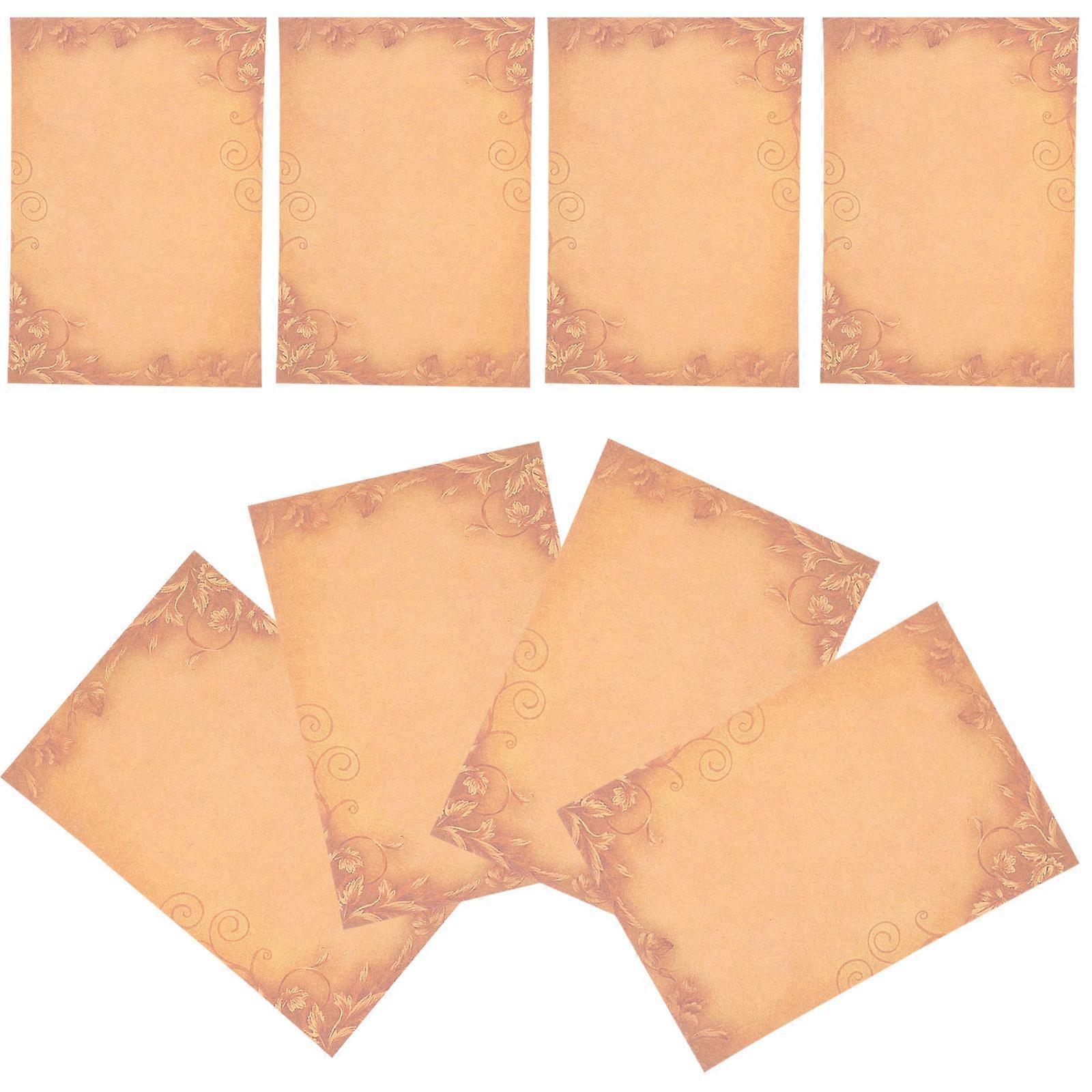 Light Brown Vintage Writing Paper Set 8 Sheets for Expressing Emotions Smoothly A5