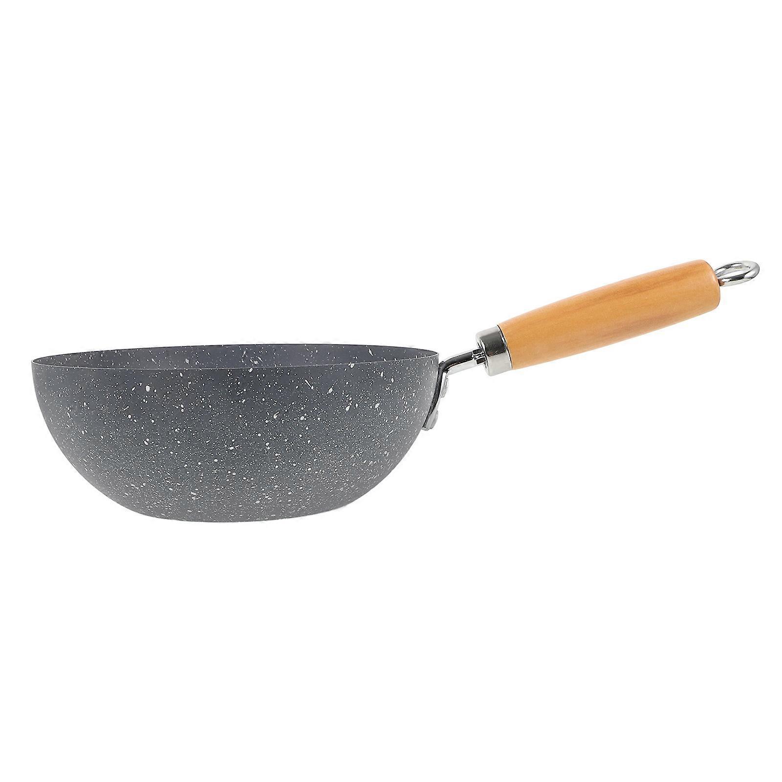 Nonstick Marble Wok Iron Frying Pan for Stir Fry & Boiling – Lightweight, Kitchen Cookware for Multi Function Cooking