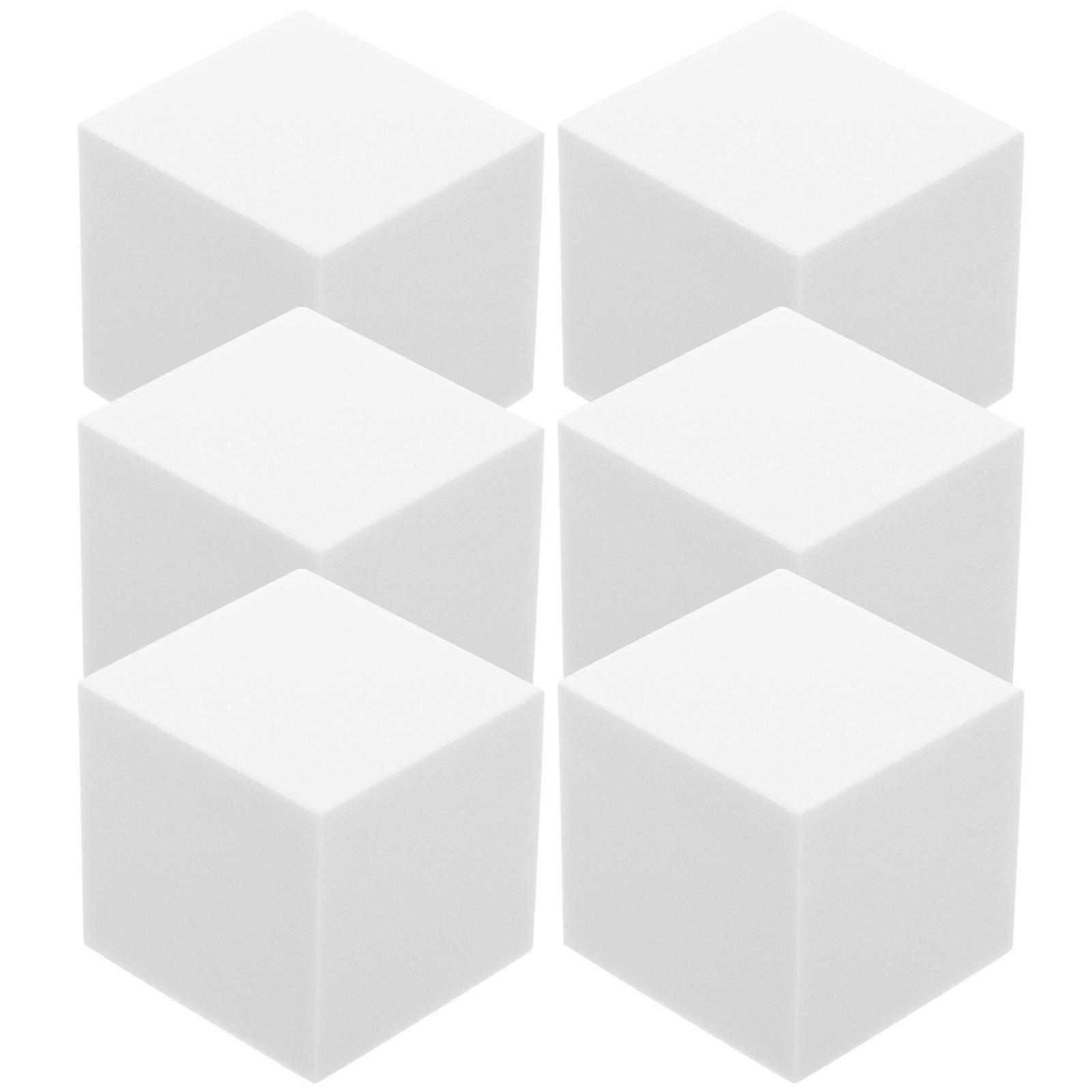 6pcs Smooth Foam Cubes for DIY Crafts – Unpainted White Foam Blocks for Model Making, Decorations & Art Projects
