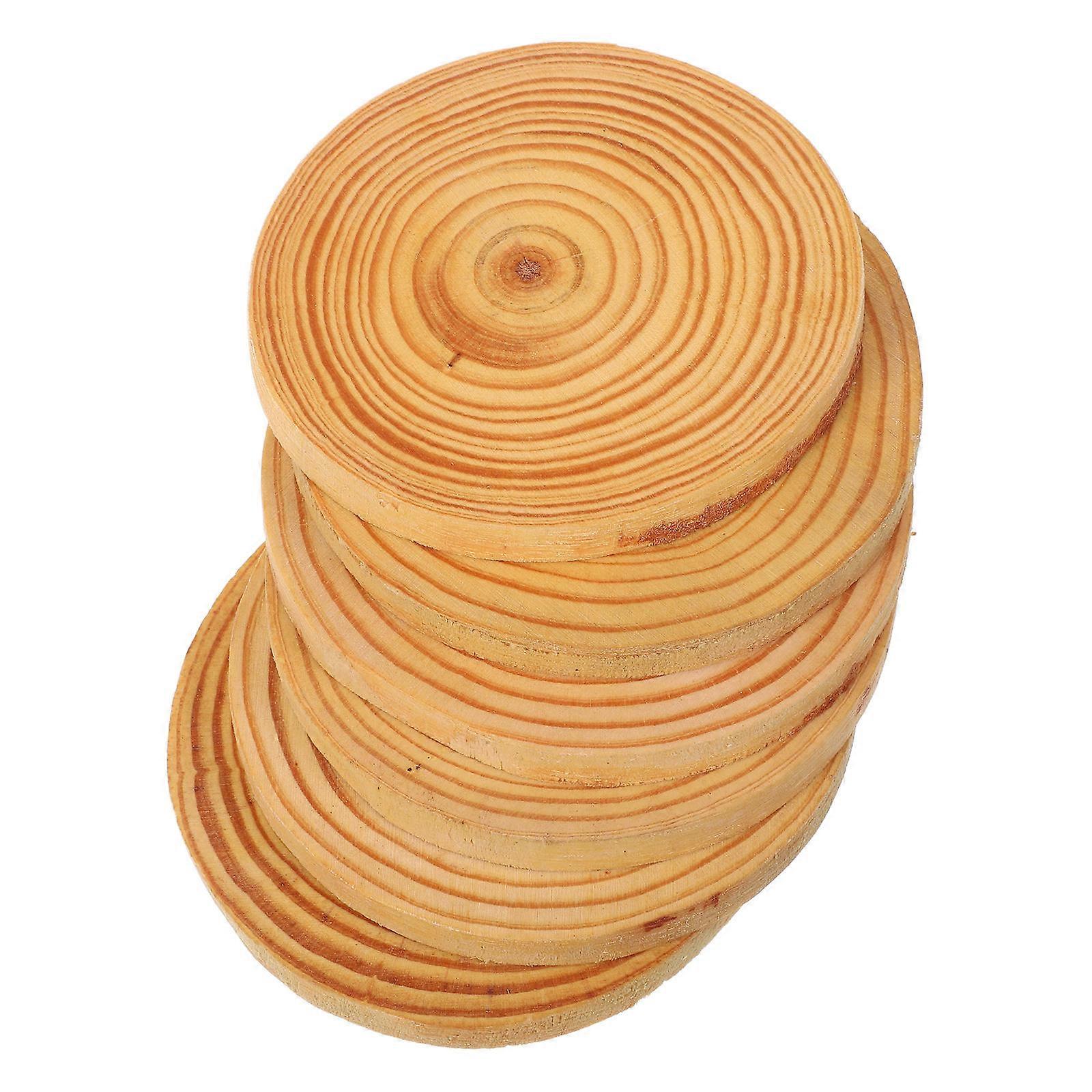 6pcs Unfinished Natural Wood Coasters Round Slices for DIY Crafts, Rustic Home Decor, Painting & Creative Projects