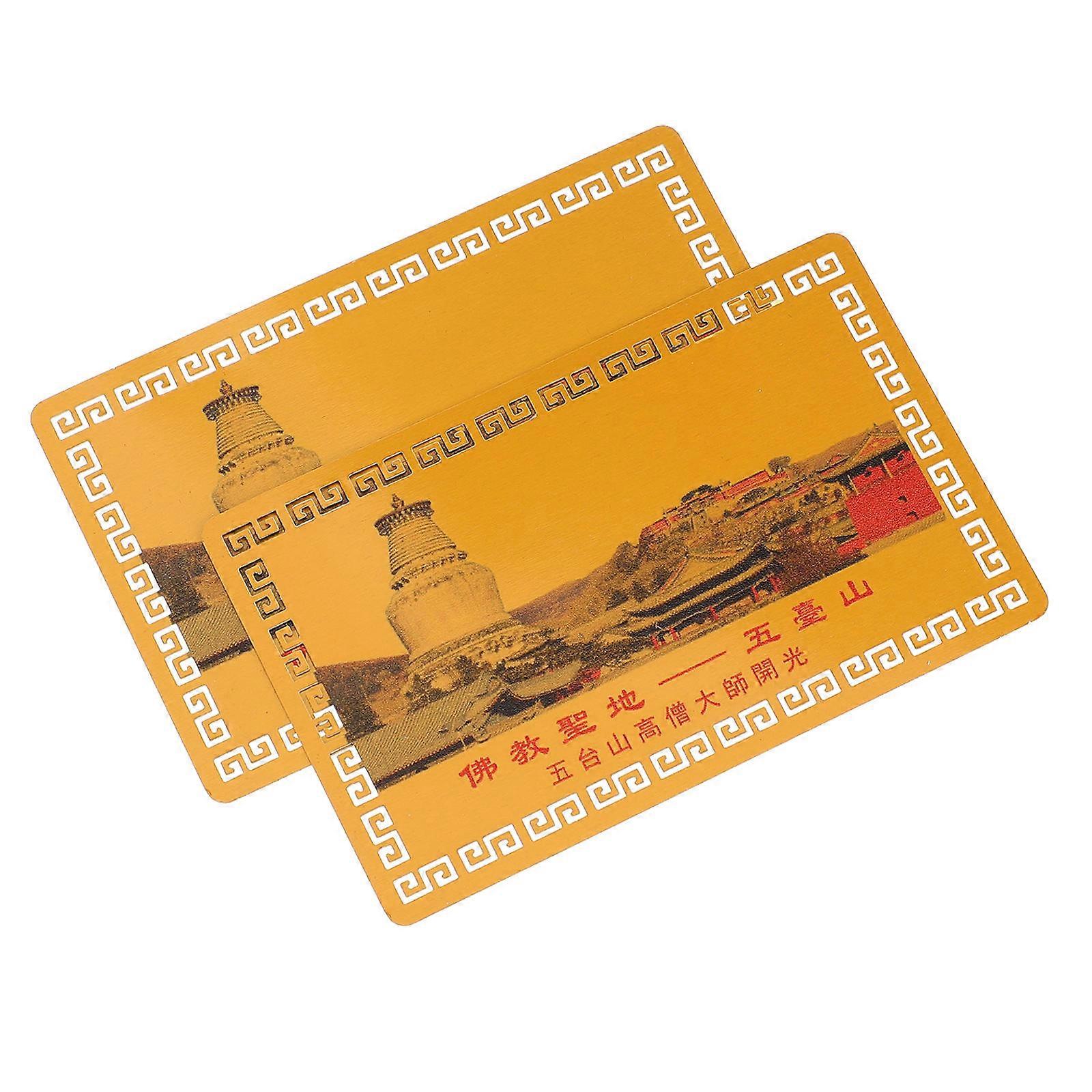 2pcs Traditional Chinese Feng Shui Amulet Blessing Cards for Year round Protection and Luck – Compact Design for Festivals and Special Occasions