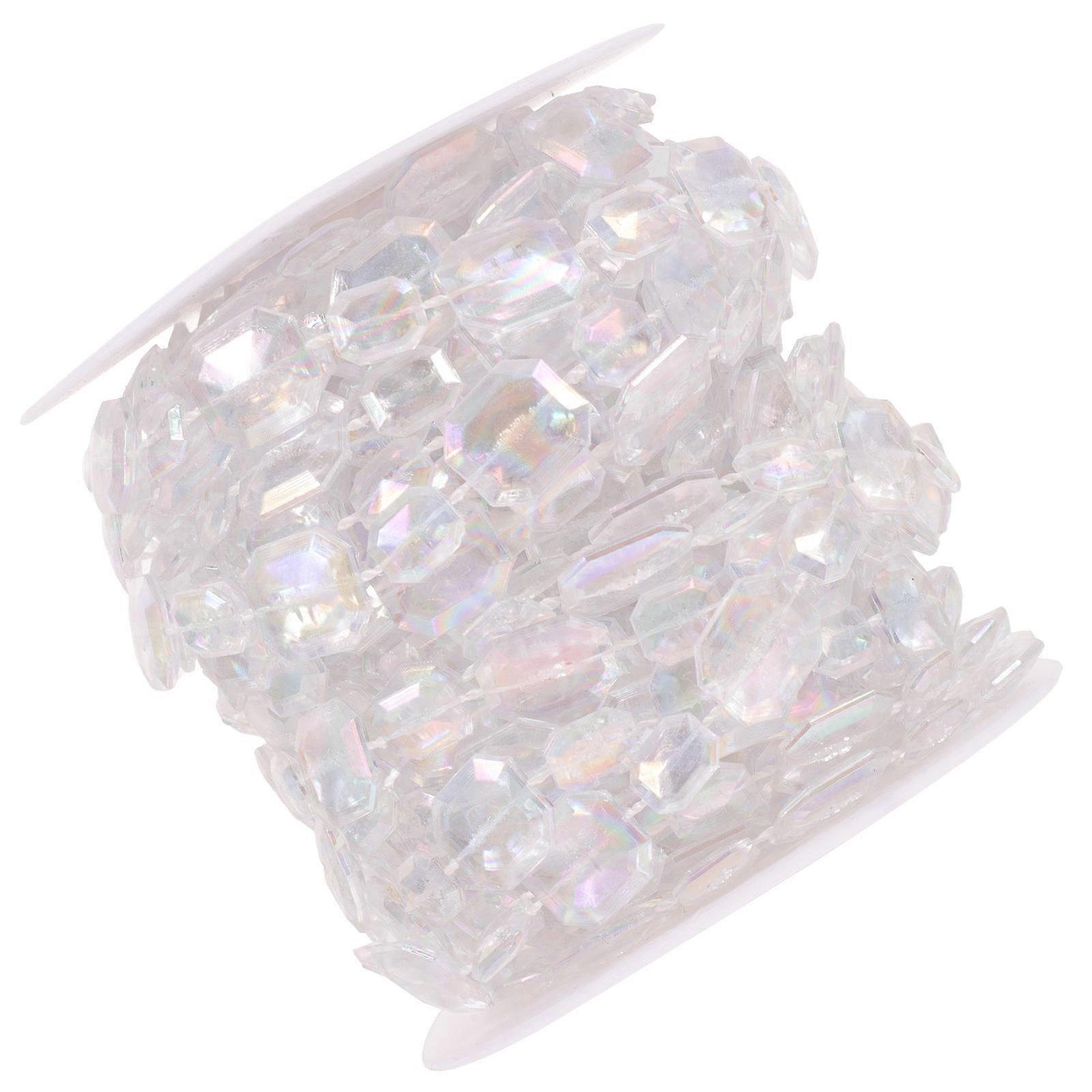 White Plastic Beads Garland Roll for DIY Decorations and Party Scene Props 1 Roll