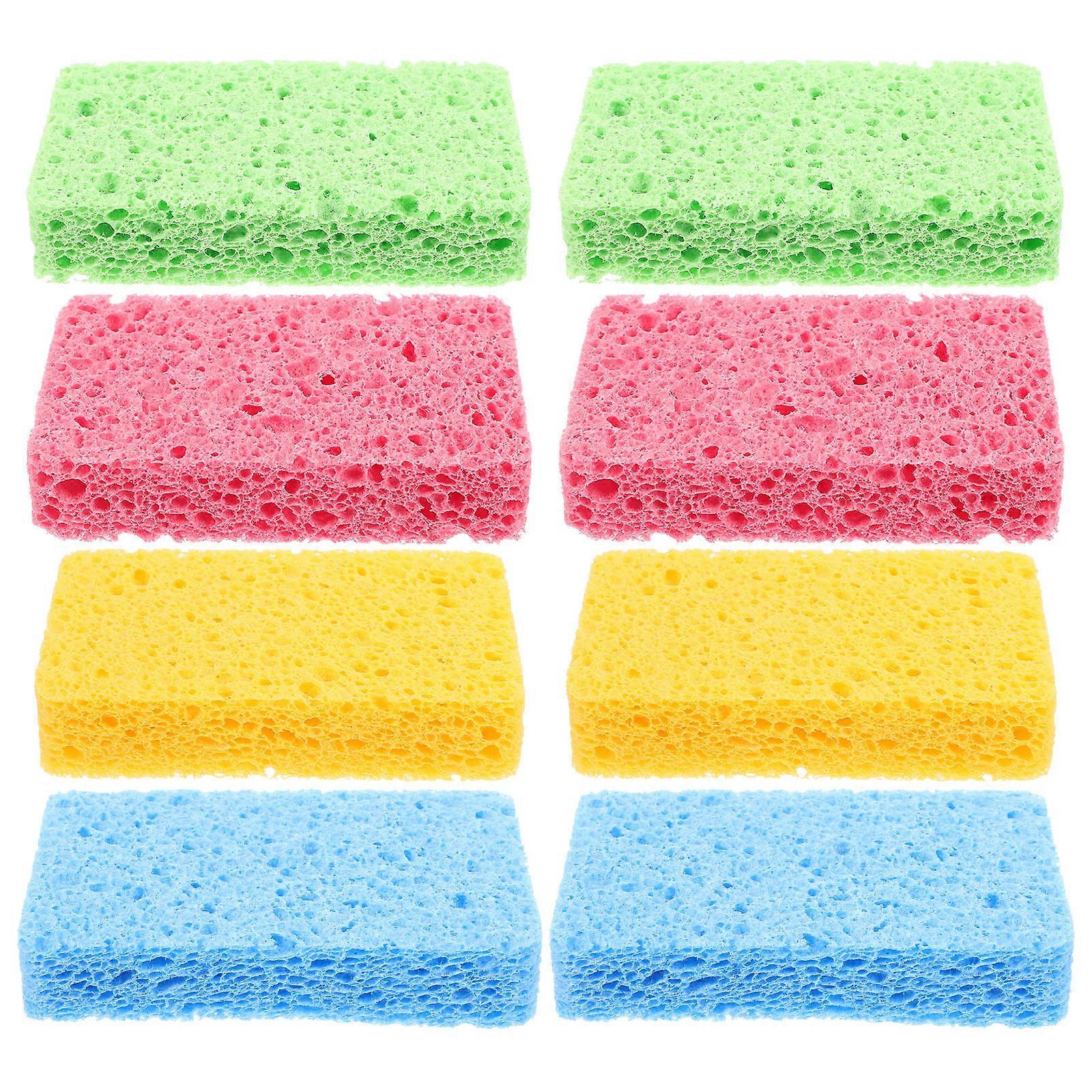 Reusable Scrub Sponge Pad for Kitchen and Car Use with Excellent Water Absorption Capacity 8pcs Assorted Color