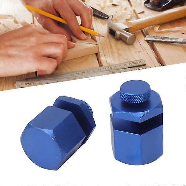 2PCS Stair Spacing Knobs Aluminum Alloy Stair String Layout Tool for Framing Square Carpentry Rafter Blue.