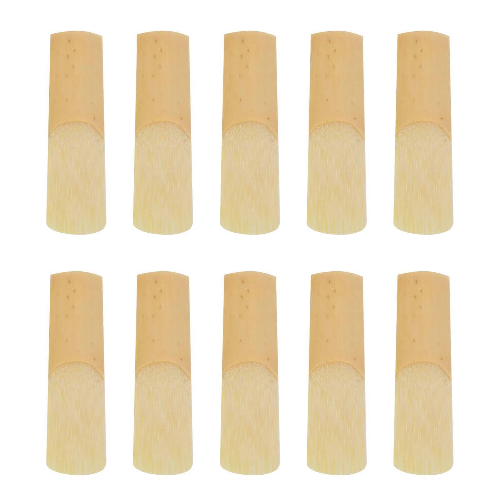 10Pcs Soprano Saxophone Reeds Bb Woodwind Instrument Accessories with Plastic Cover for Sax