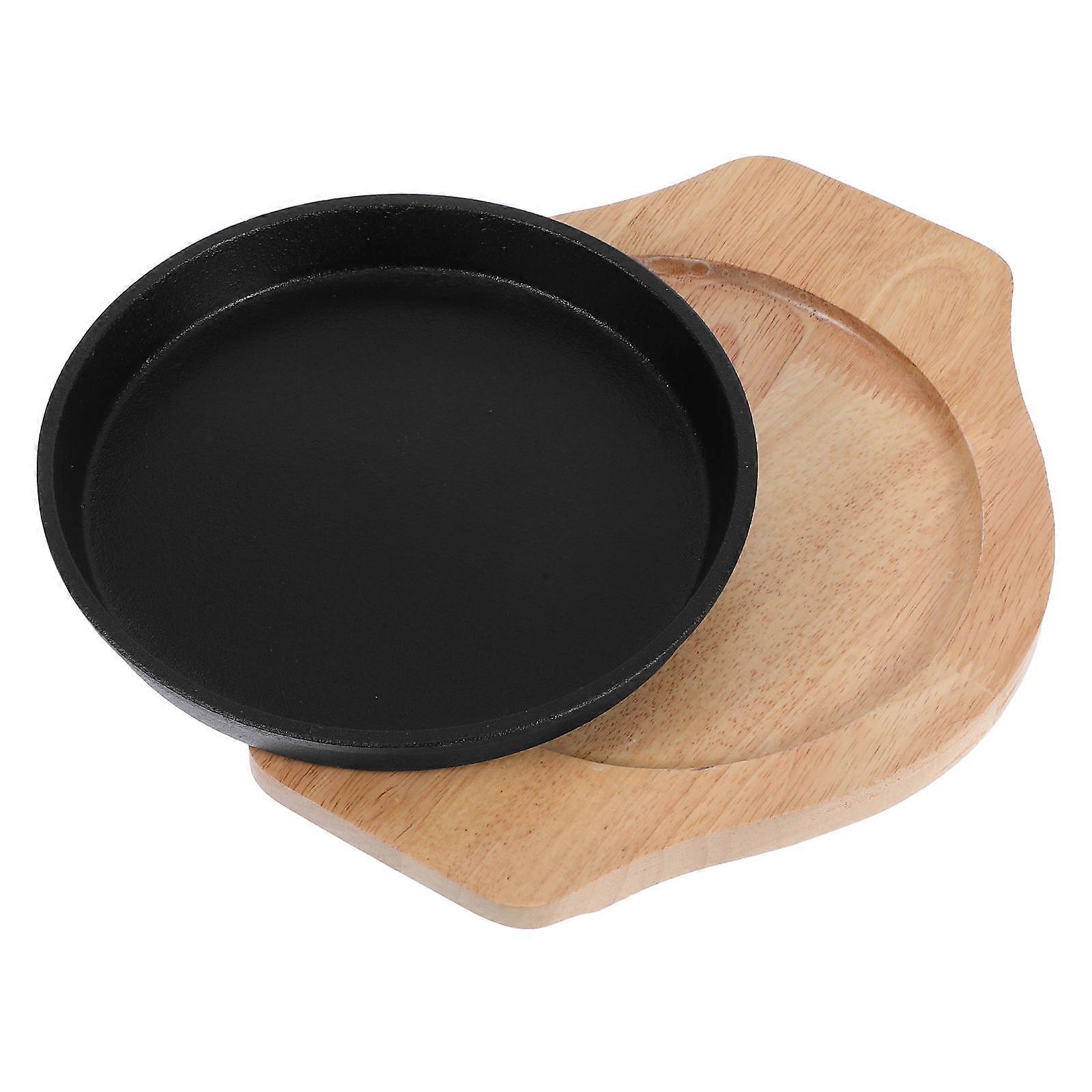 Cast Iron Griddle Pan with Base – Heavy Duty Round Grilling Plate for Meat and Vegetables, Compatible with Induction Stoves for Home and Restaurant