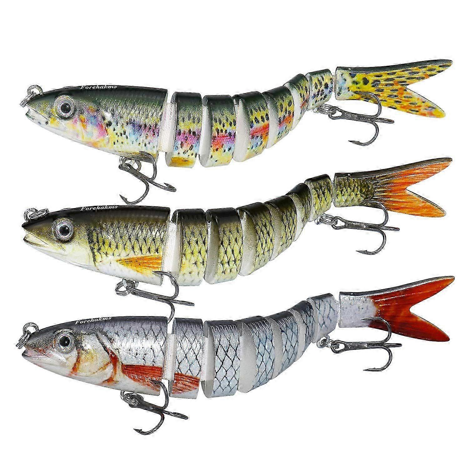Fishing Lures, Life-Like Multi-Joint Artificial Bait Realistic Swimbait Hard Lures with Mustad Hooks
