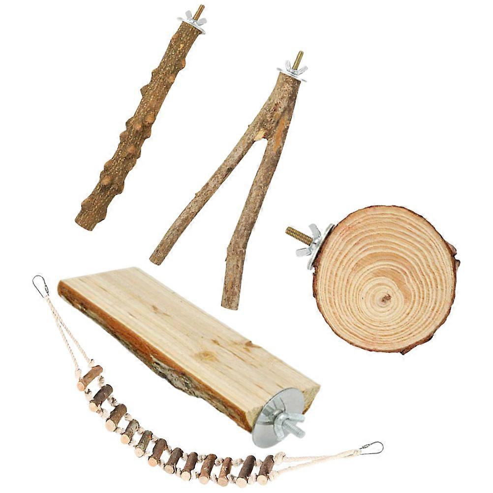 5pcs Durable Bird Perches Claw Grinding Resting and Exercise Platforms for Parakeets Parrots Safe Cage Accessories Easy Installation