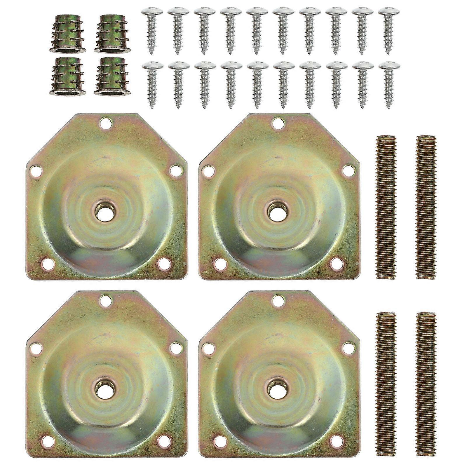 Furniture Mounting Plates for Legs Strong Iron Connector with Angled Design for Bench Couch 4pcs