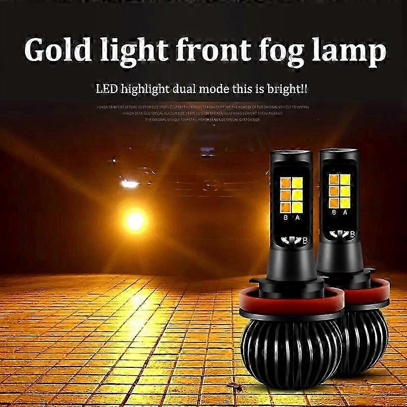 2pcs Strobe H8 Car H9 H11 Fog H27 880 881 Bulb Lamp Led 30w Yellow Lime Dual 12v 9005 Hb3 9006 Hb4 Fog