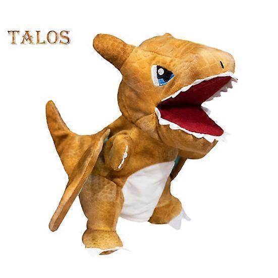 Interactive Dinosaur Hand Puppet Interactive Moving Mouth Plush Toy Educational Storytelling Prop for Kids