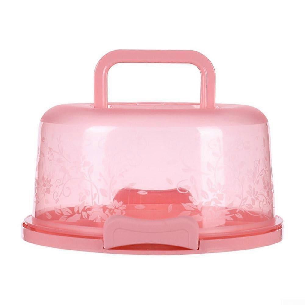 Clear Plastic Cake Carrier with Secure Lid and Comfortable Handle for Dessert Storage