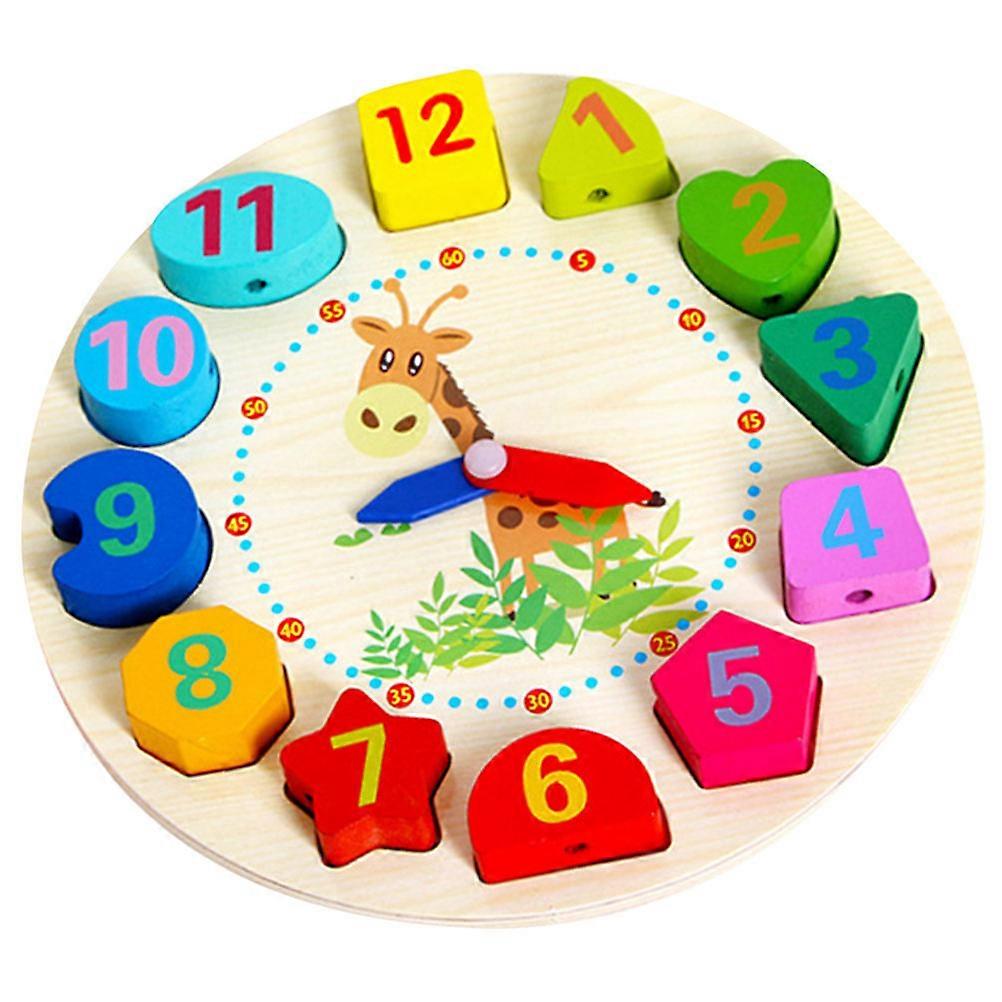 Childhood Development Clock, Bead Sorting Toy for Cognitive Skills, Safe Wood Material