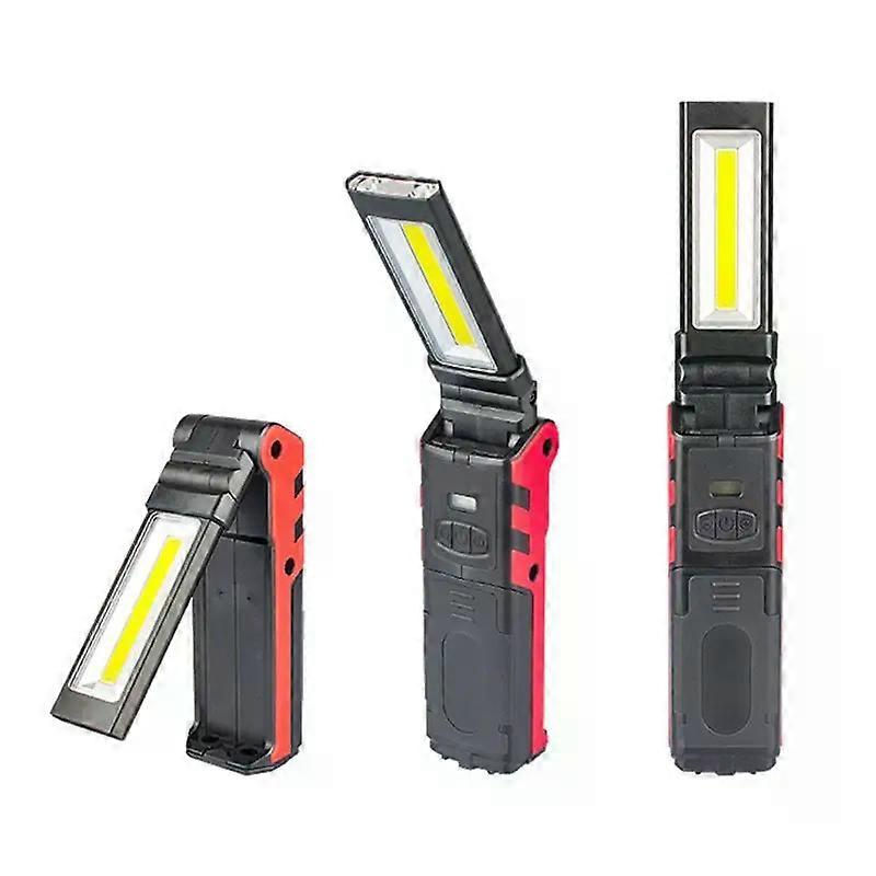 Super Bright COB LED Work Light with Magnetic Base and USB Hook Rechargeable Dimmable Flashlight