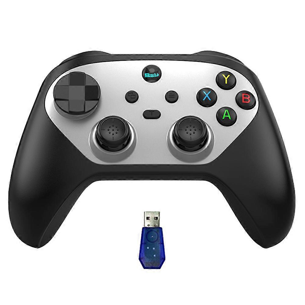 G6S Hall Joystick Trigger Six Axis Body Sensation Bluetooth kompatibilný bezdrôtový gamepad pre Switch / iOS / Android / PC, s prijímačom čierna / biela