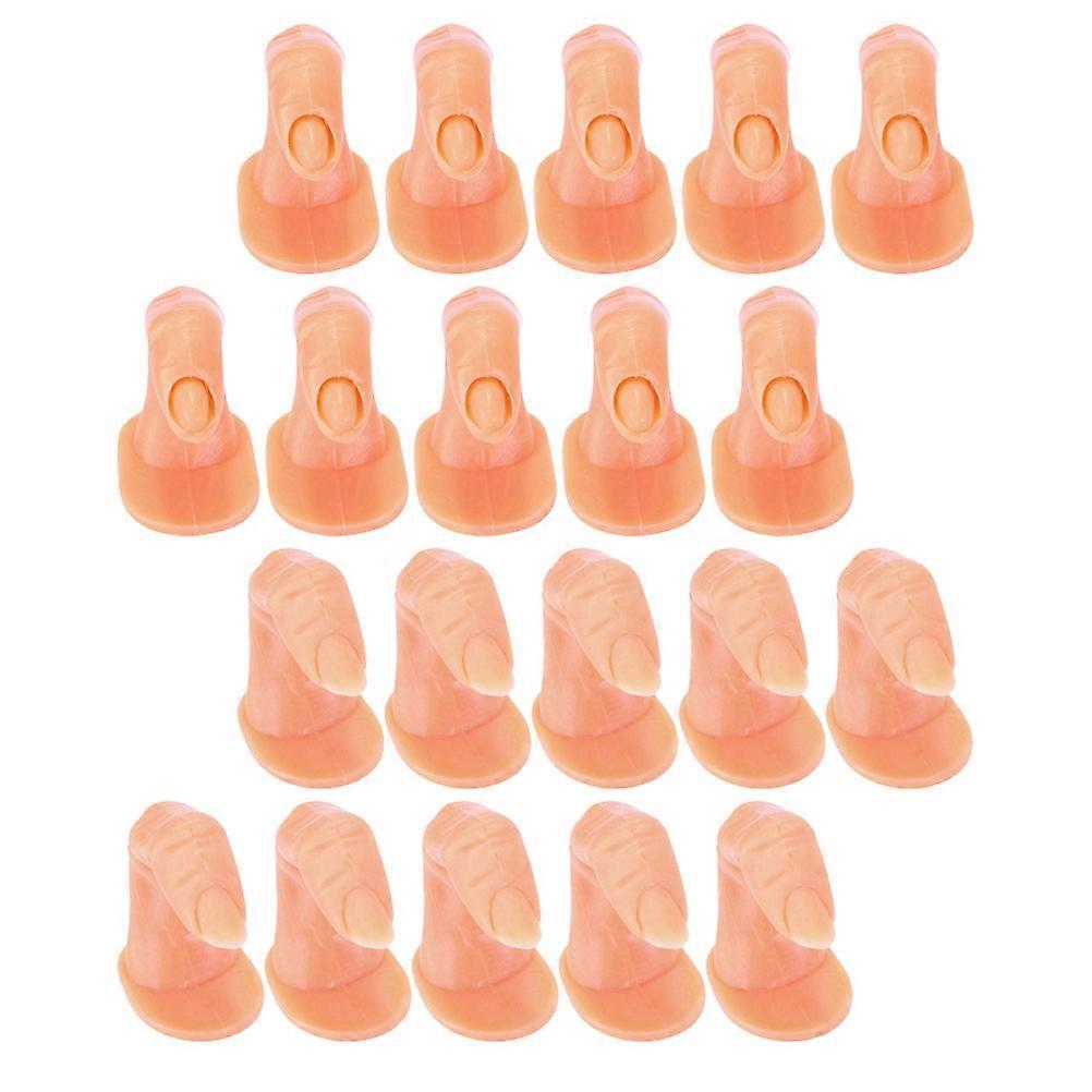20PCS Nail Art Fake Finger Models for Manicure Training Practice – Realistic Smooth Surface for UV Gel Application Without Nails