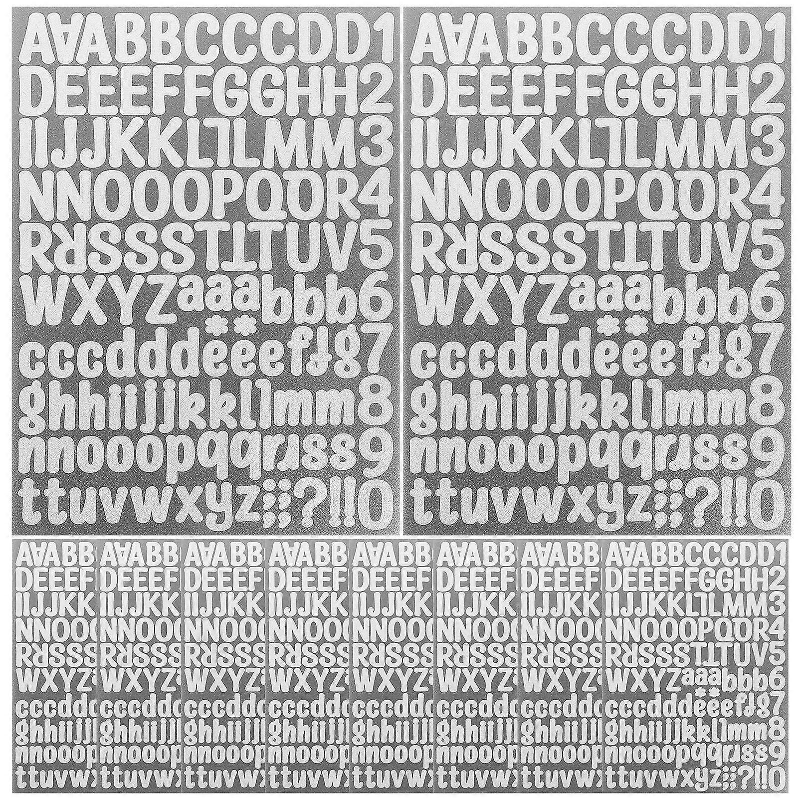 Glitter Letter Stickers 10 Sheets Self Adhesive Alphabet Number Decals Decorative Sticky Letters for Crafts DIY Projects Wrapping