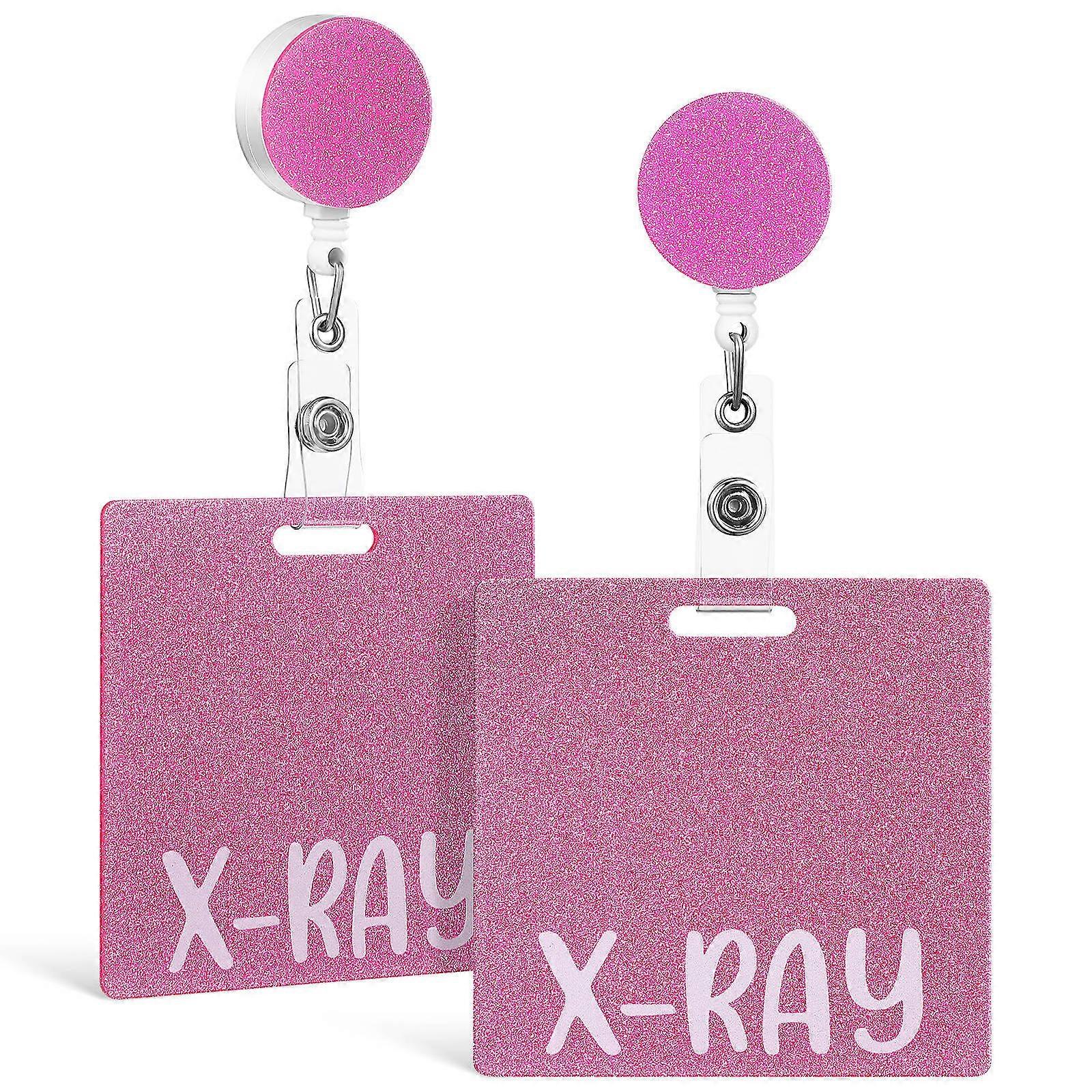2pcs Horizontal ID Badge Holders for Nurses – ID Card Protectors for Staff Credentials – Easy Buckle Design – Ideal Accessory for Healthcare