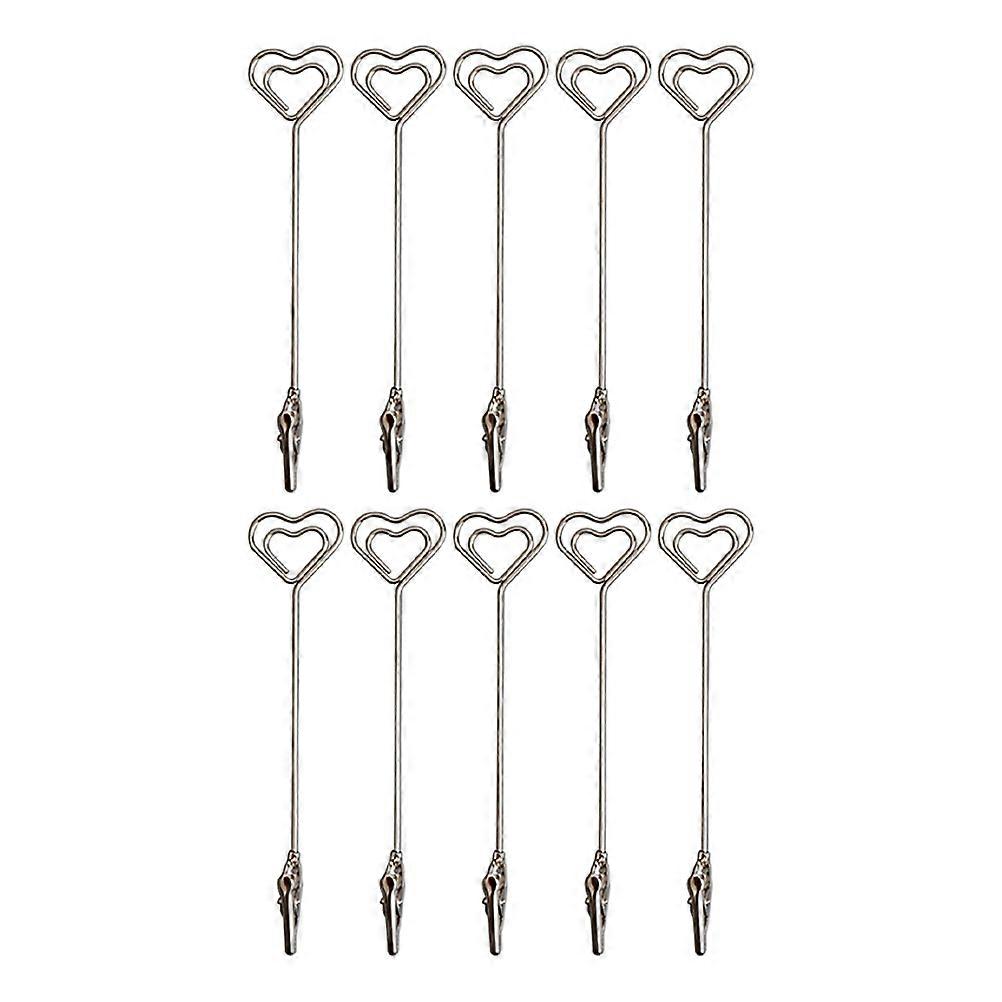 10Pcs Double End Memo Holder Clip for Decorating Events in Silver for Holding Memo