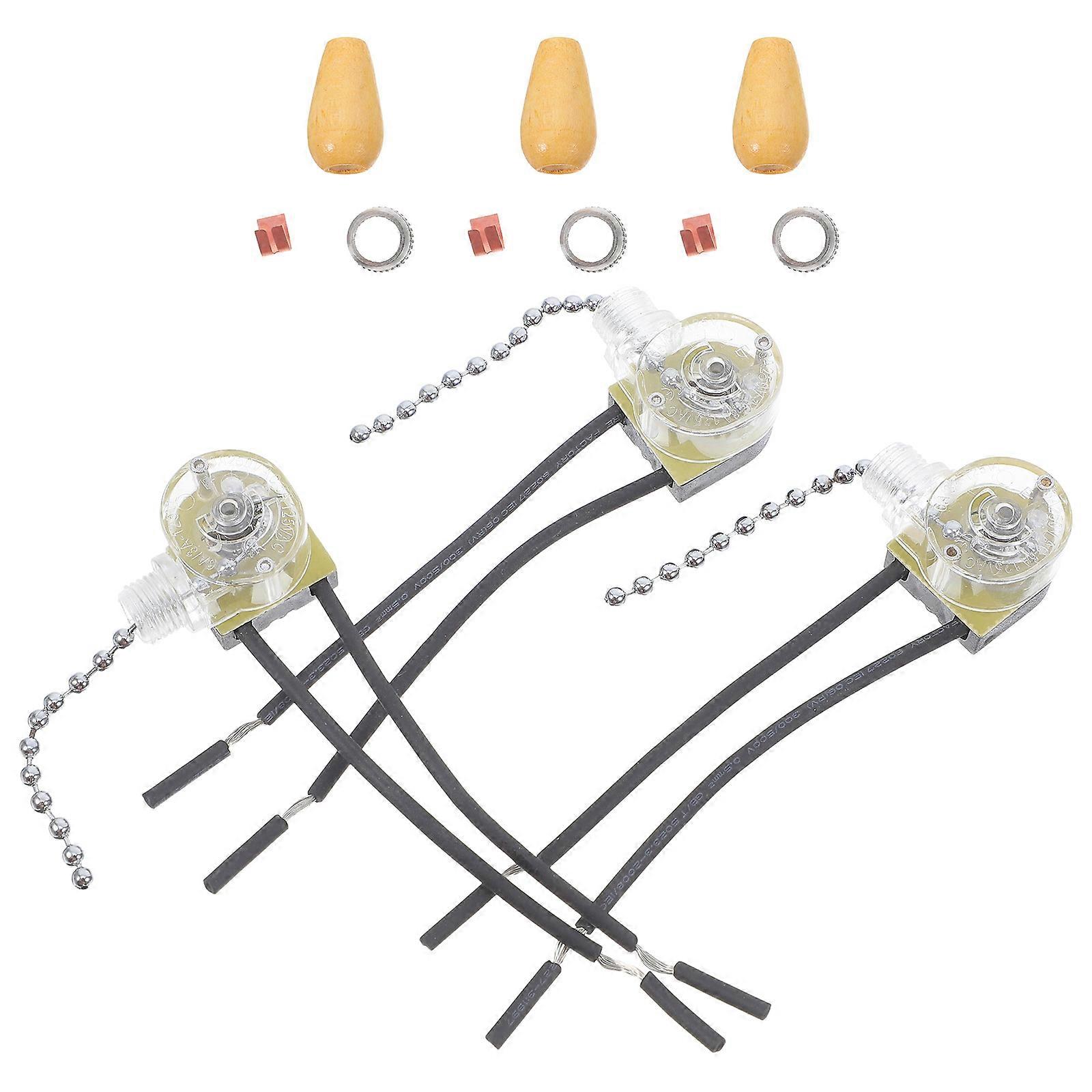 Ceiling Fan Chain Replacement Light Switch On Off Control For Pendant Lamp Lighting Accessories Silver 3Pcs