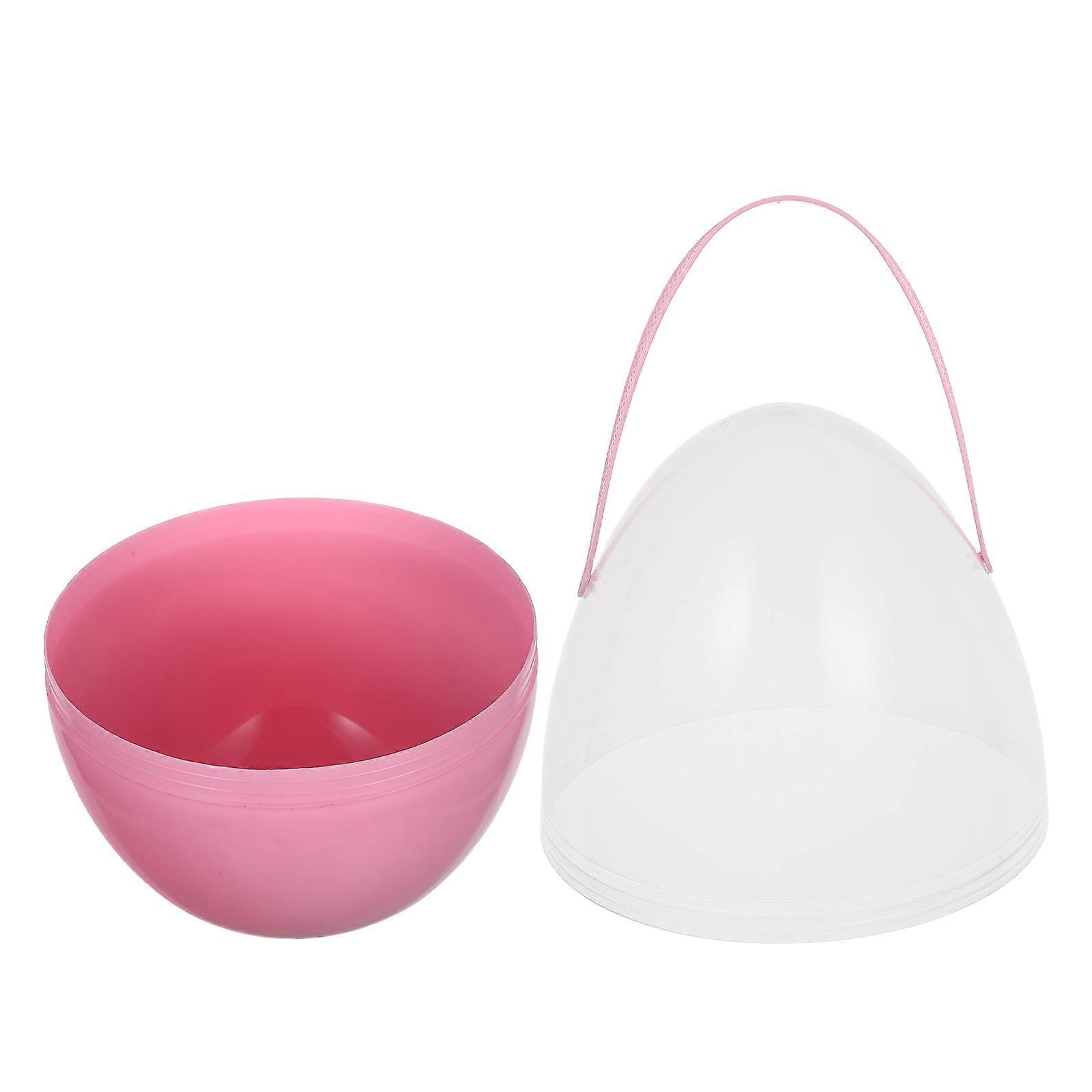 Pink Fillable Plastic Easter Eggs 25Cm Openable Egg Containers For Children And Adults Easter Celebrations 1Set