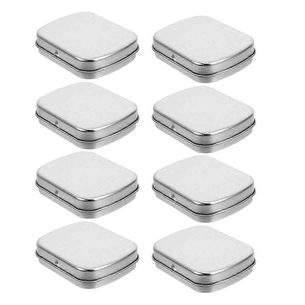 Silver Mini Tin Trinket Boxes for Decoration Crafted from Tinplate with Smooth Edges Easy to Open and Close 8pcs